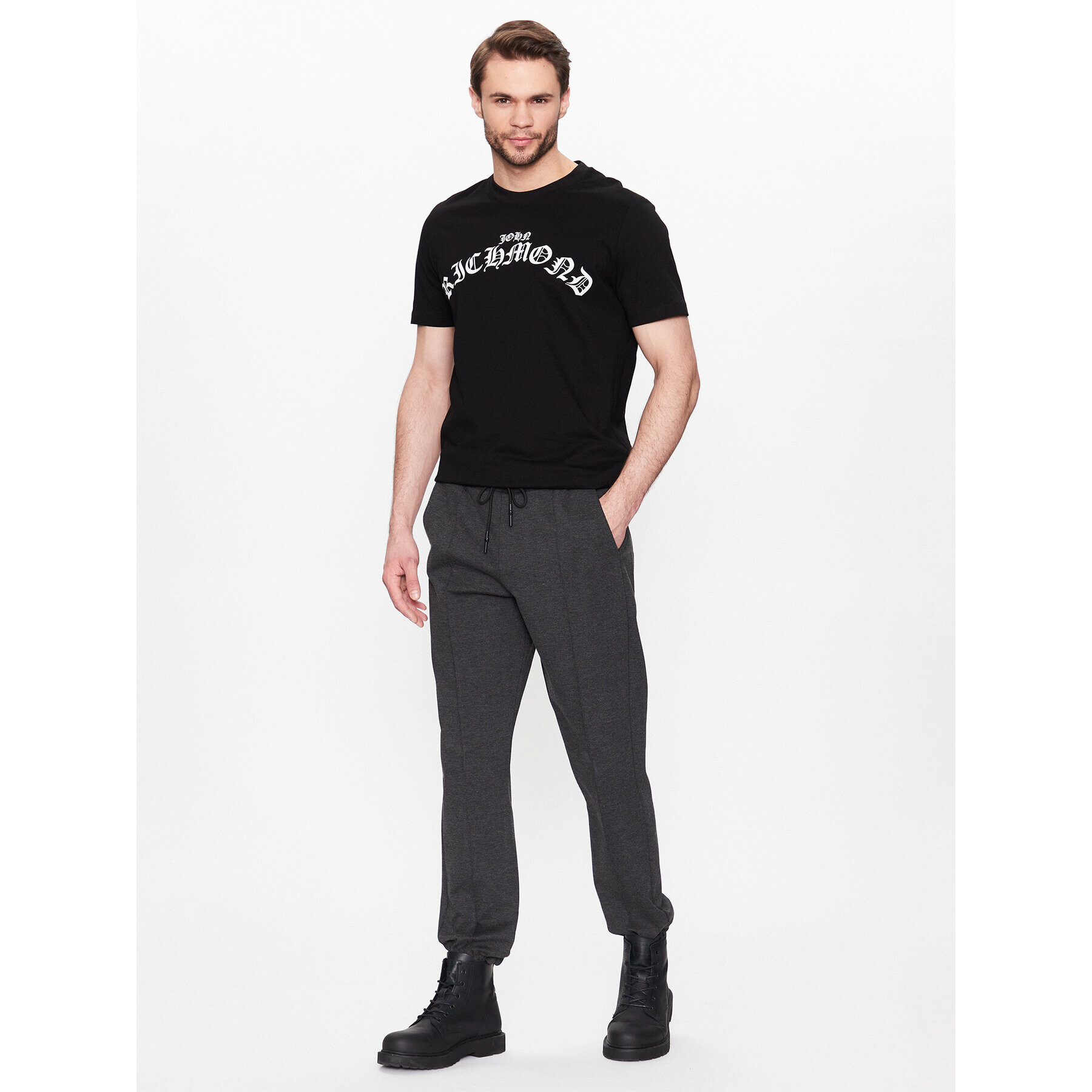 John Richmond Тишърт Levadia RMP23232TS Черен Regular Fit - Pepit.bg