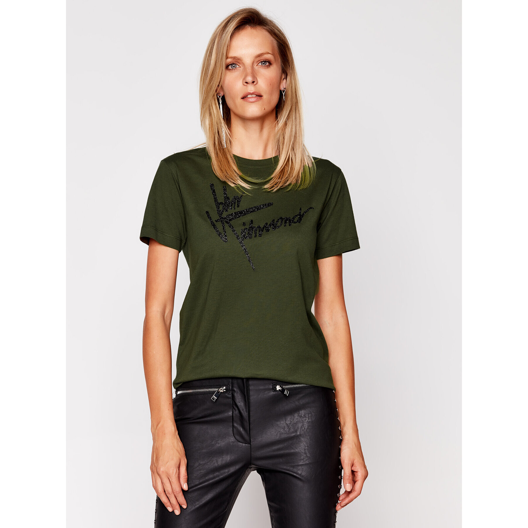 John Richmond Тишърт Likart RWA20384TS Зелен Regular Fit - Pepit.bg