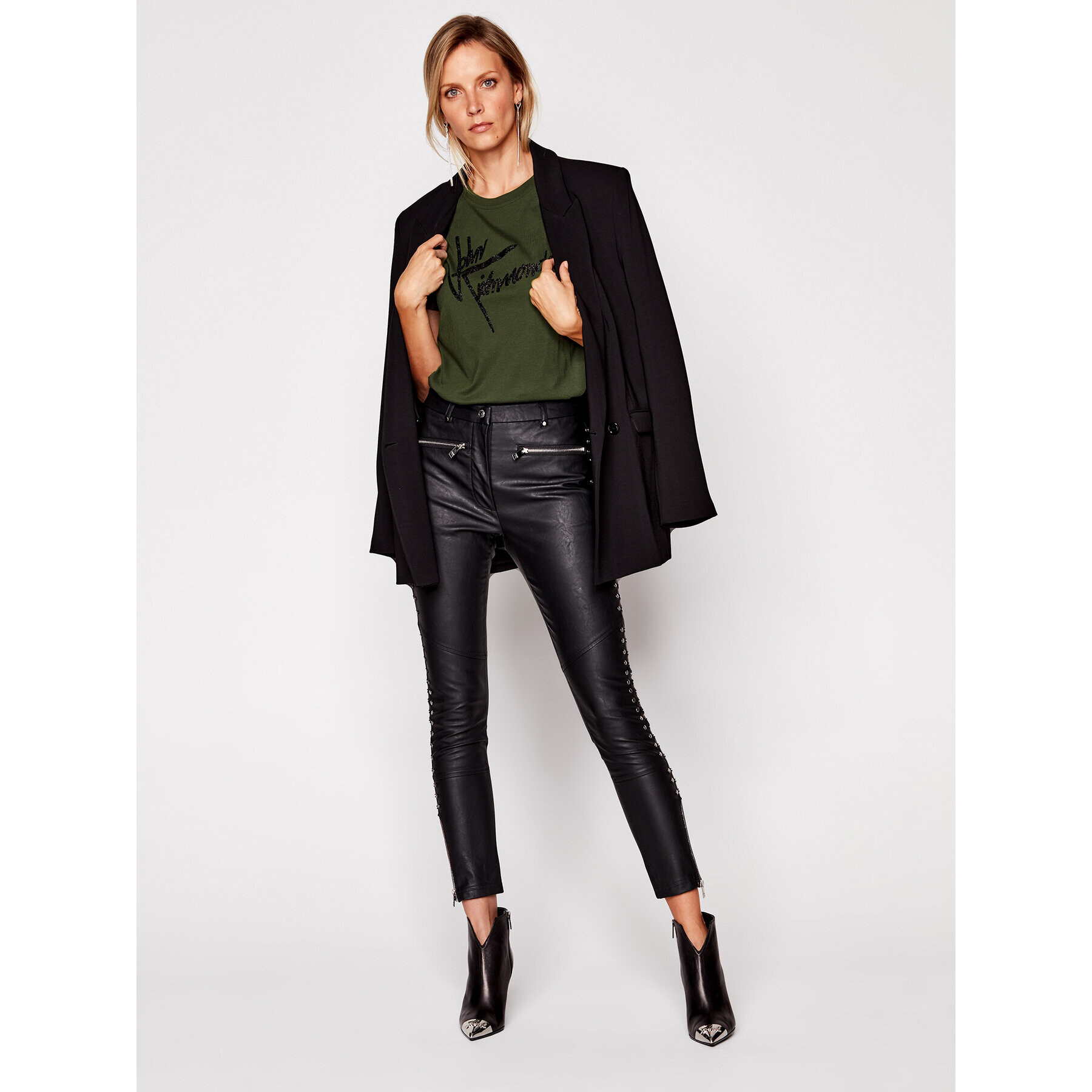 John Richmond Тишърт Likart RWA20384TS Зелен Regular Fit - Pepit.bg
