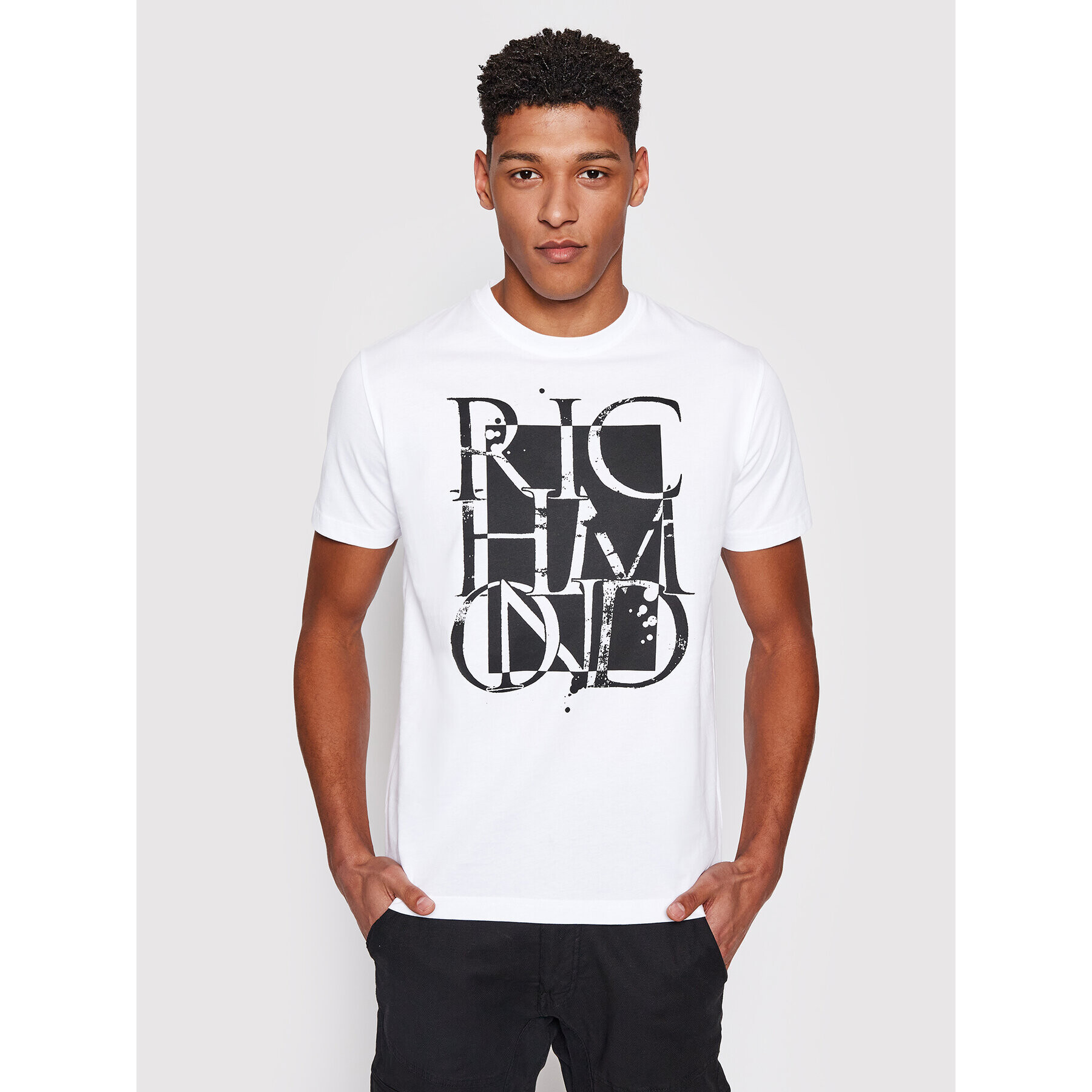 John Richmond Тишърт Oklabia RMP21022TS Бял Regular Fit - Pepit.bg