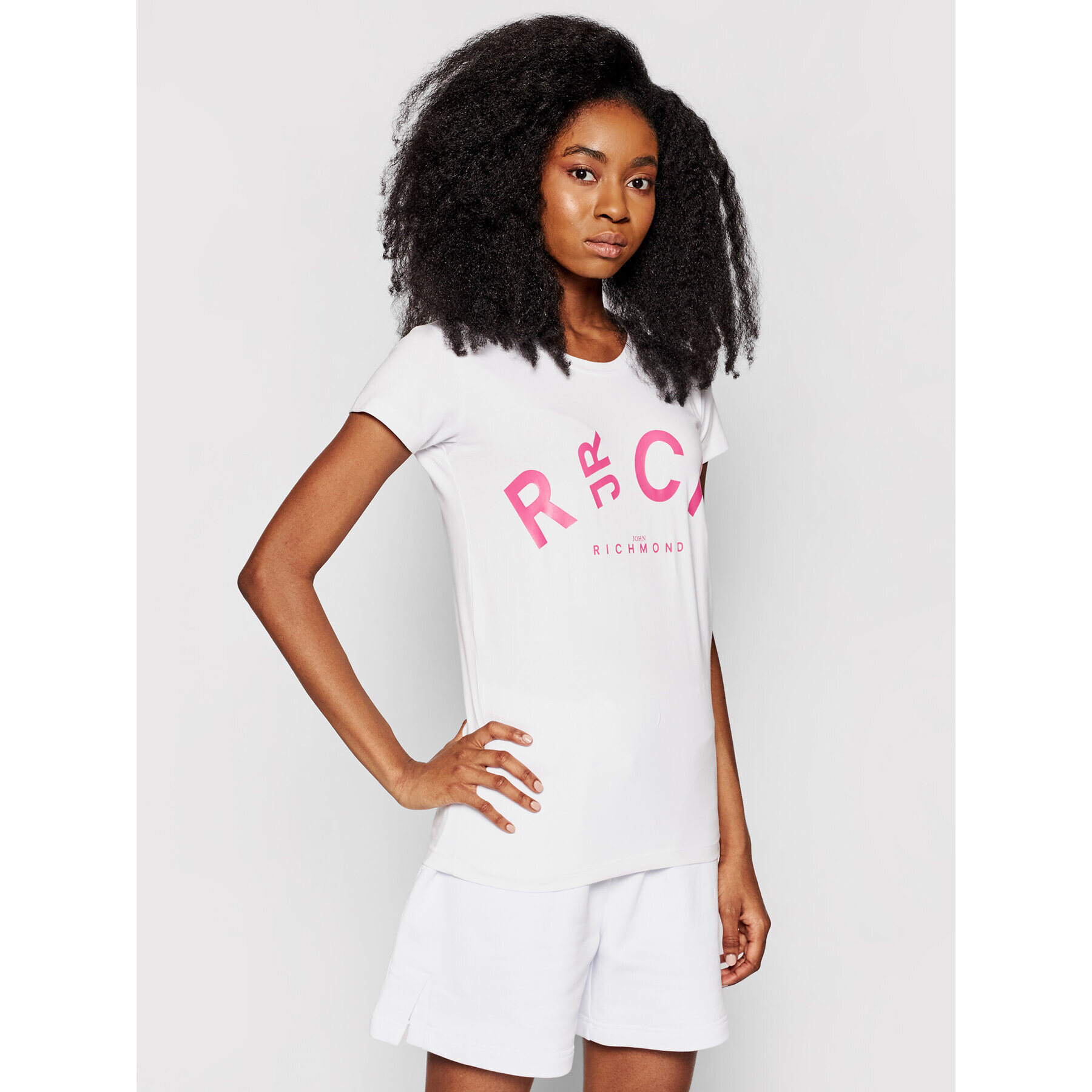 John Richmond Тишърт Plank UWP21209TS Бял Regular Fit - Pepit.bg
