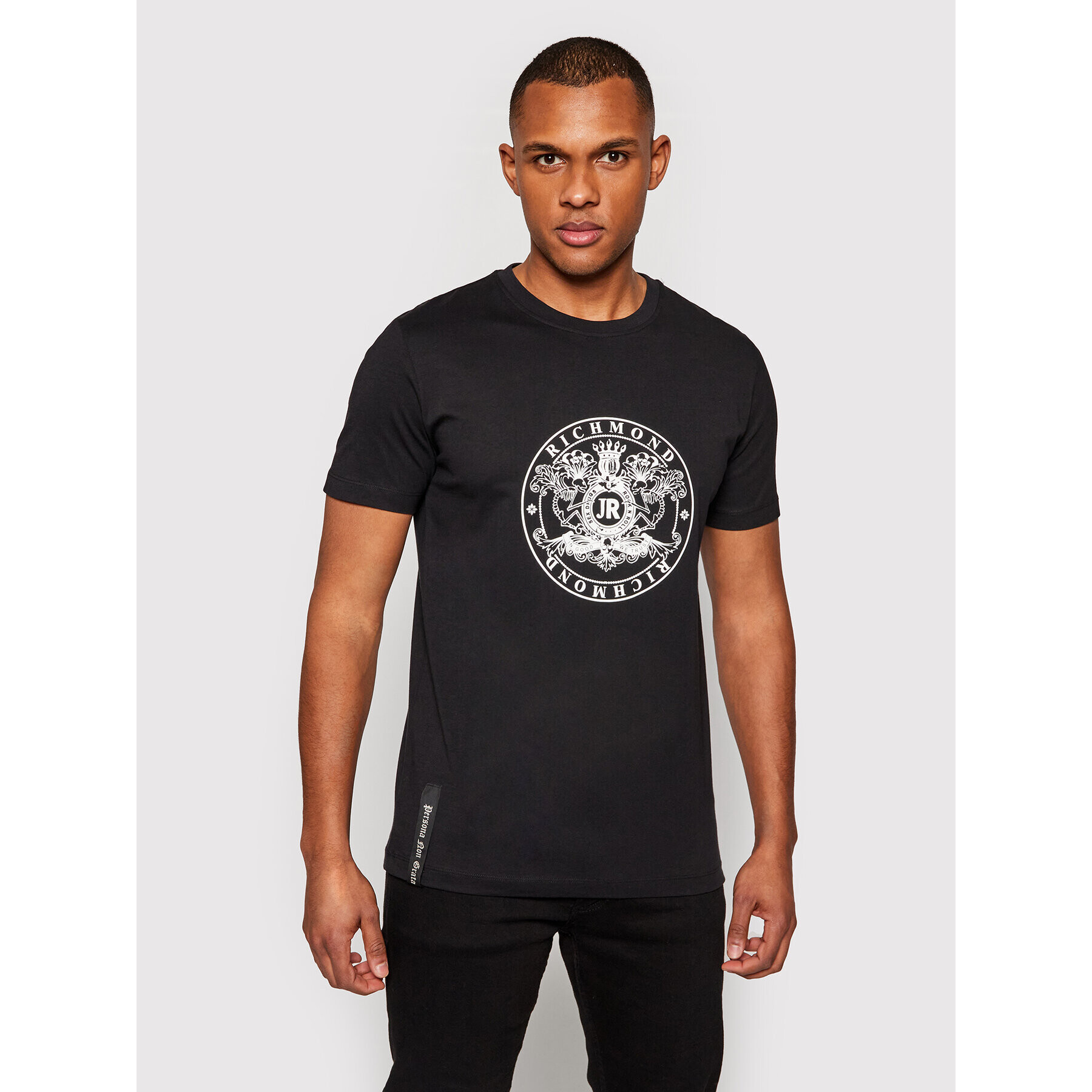 John Richmond Тишърт Quentini RMP21082TS Черен Regular Fit - Pepit.bg