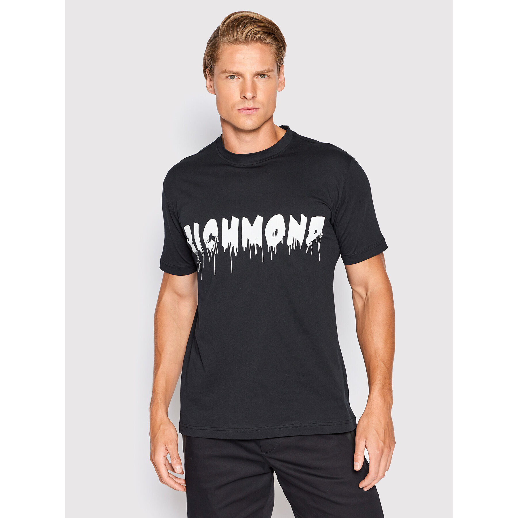 John Richmond Тишърт RMA22074TS Черен Regular Fit - Pepit.bg