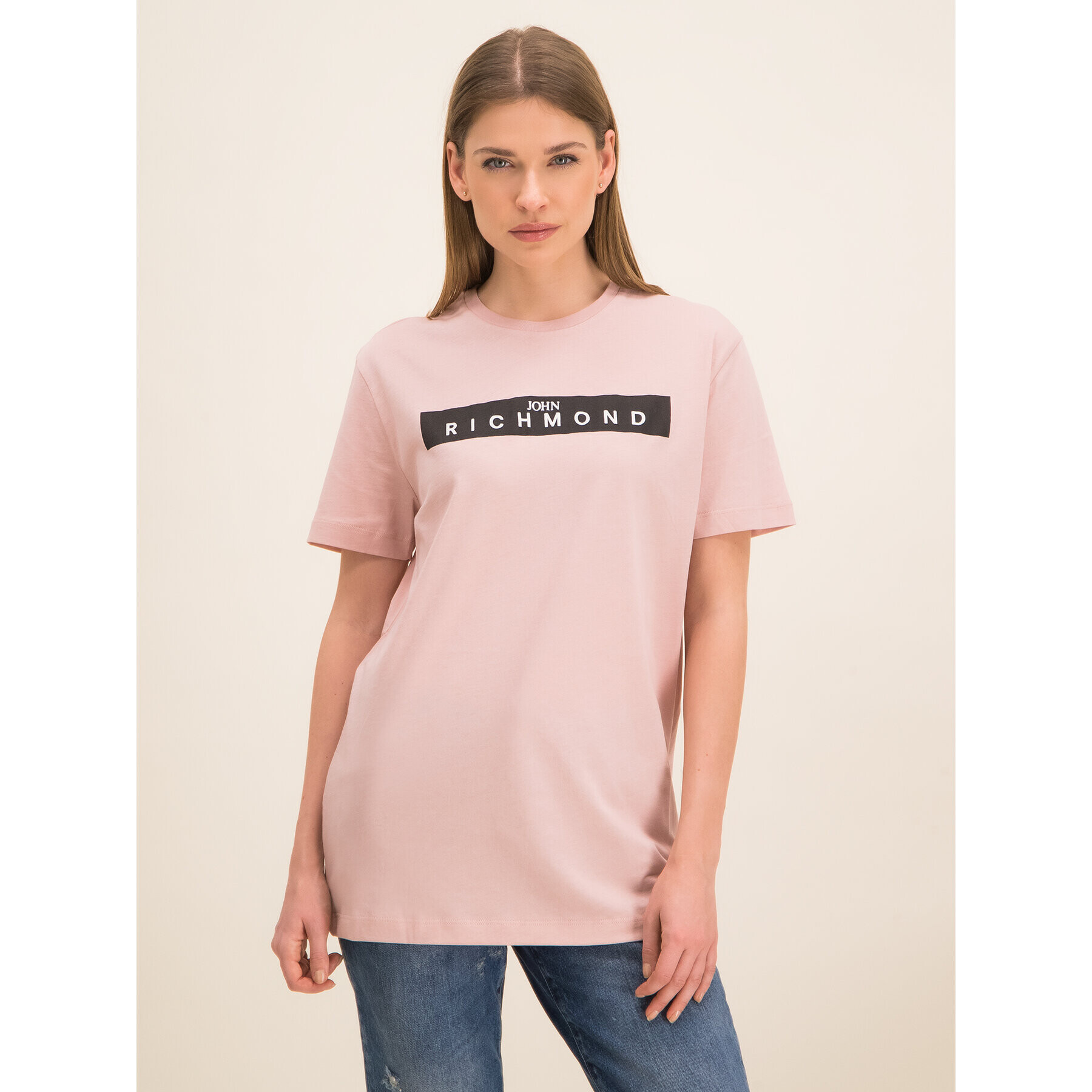 John Richmond Тишърт RWP19312TS Розов Slim Fit - Pepit.bg