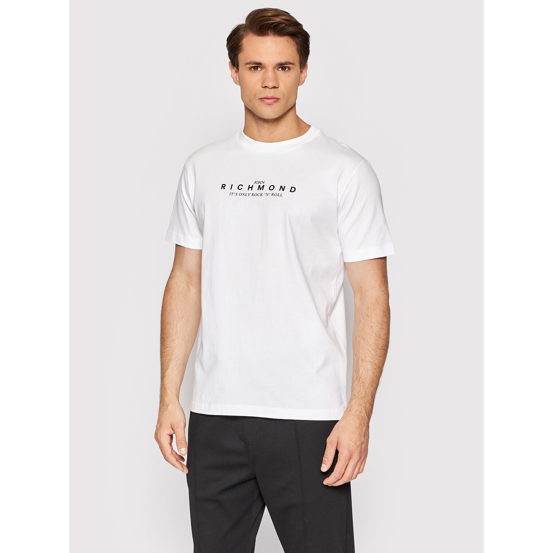 John Richmond Тишърт Salliat RMP22121TS Бял Regular Fit - Pepit.bg