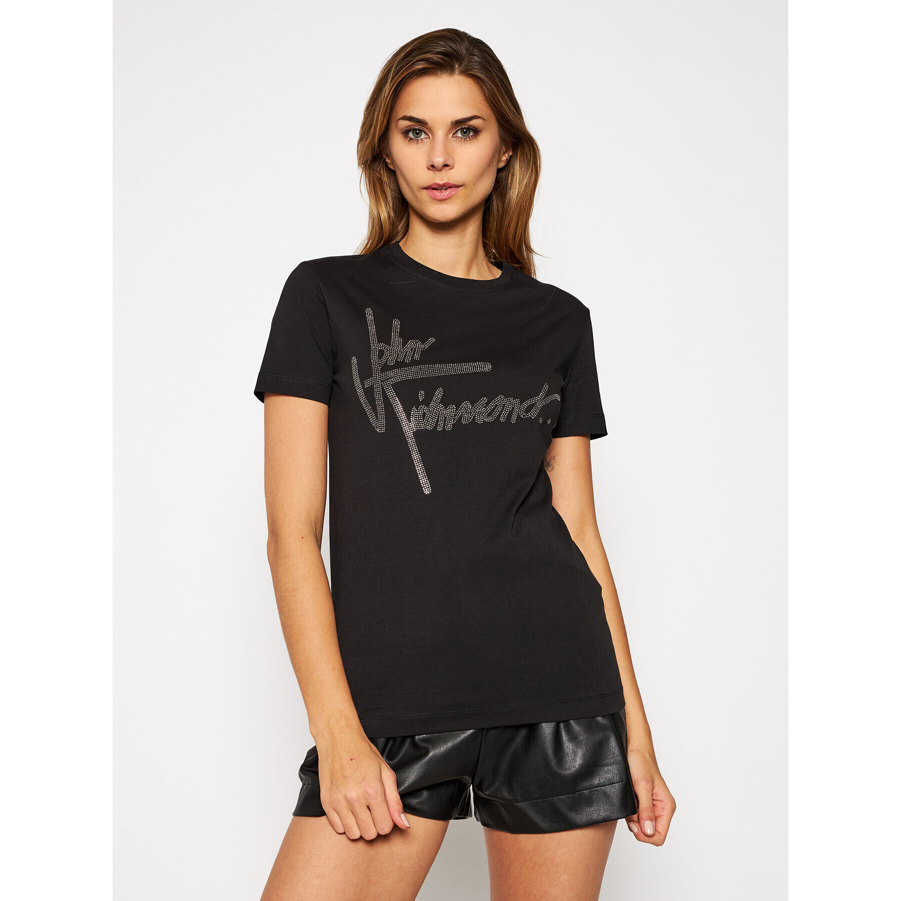 John Richmond Тишърт Taphu RWA20173TS Черен Regular Fit - Pepit.bg