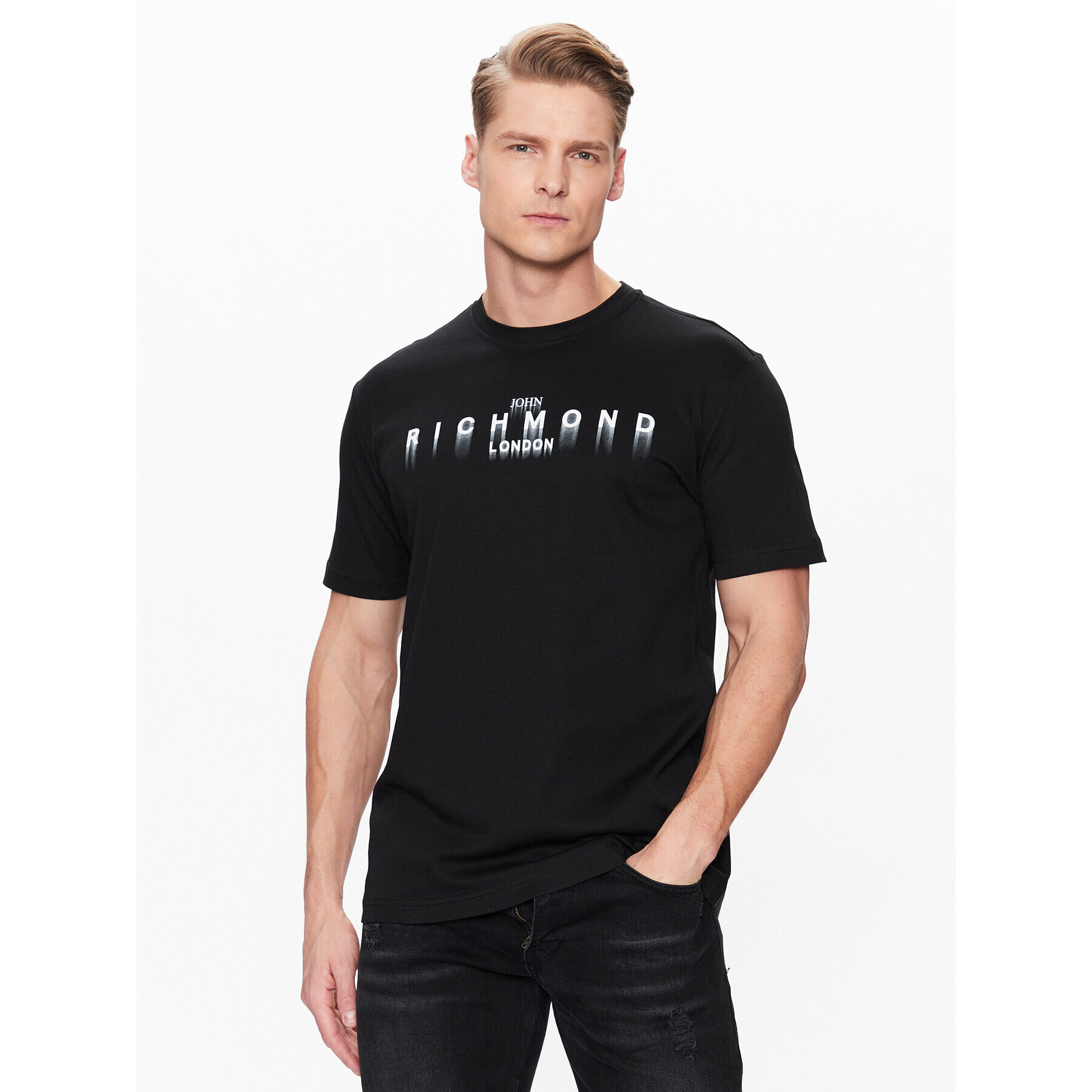 John Richmond Тишърт Tendex RMP23072TS Черен Regular Fit - Pepit.bg