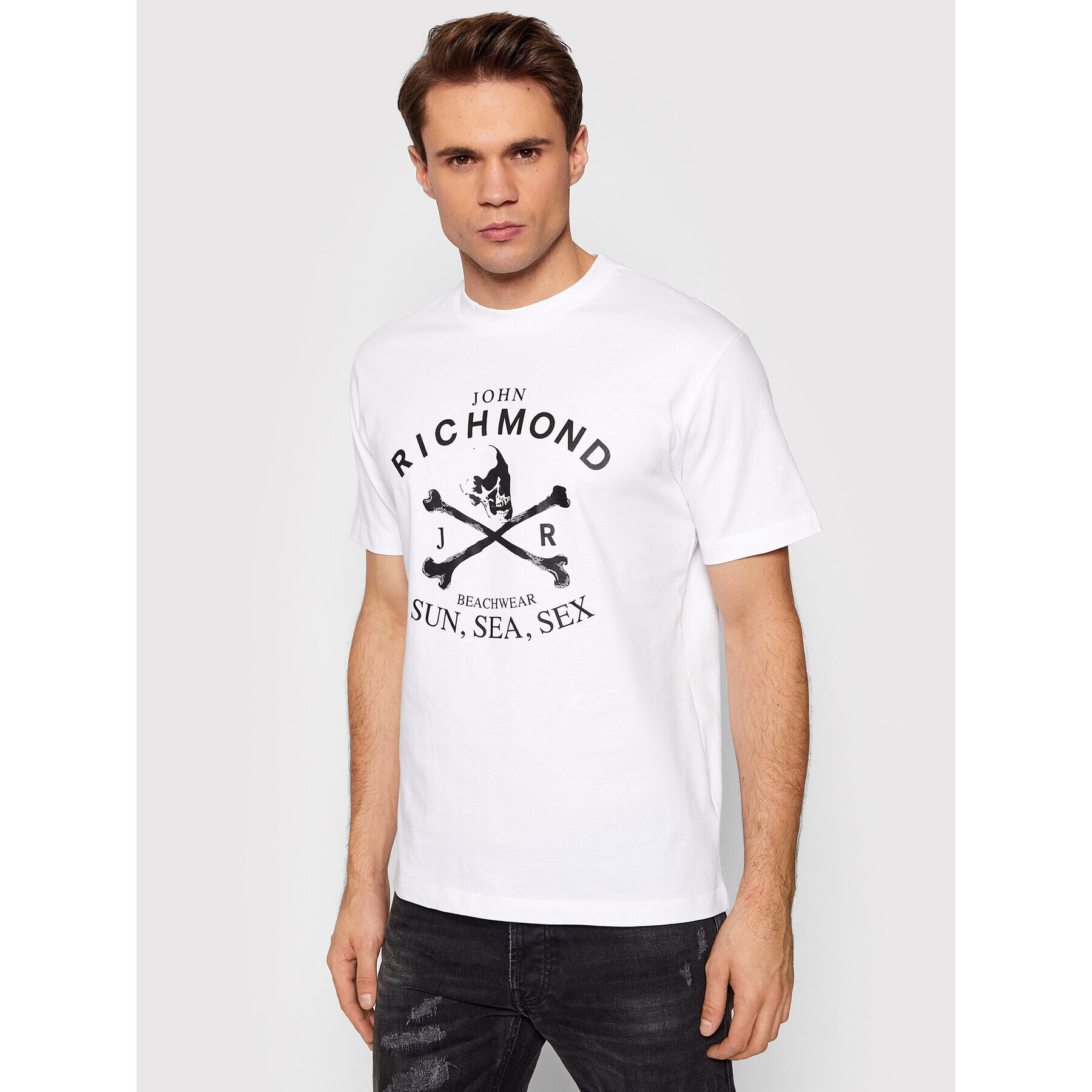 John Richmond Тишърт Tress UMP22105TS Бял Regular Fit - Pepit.bg