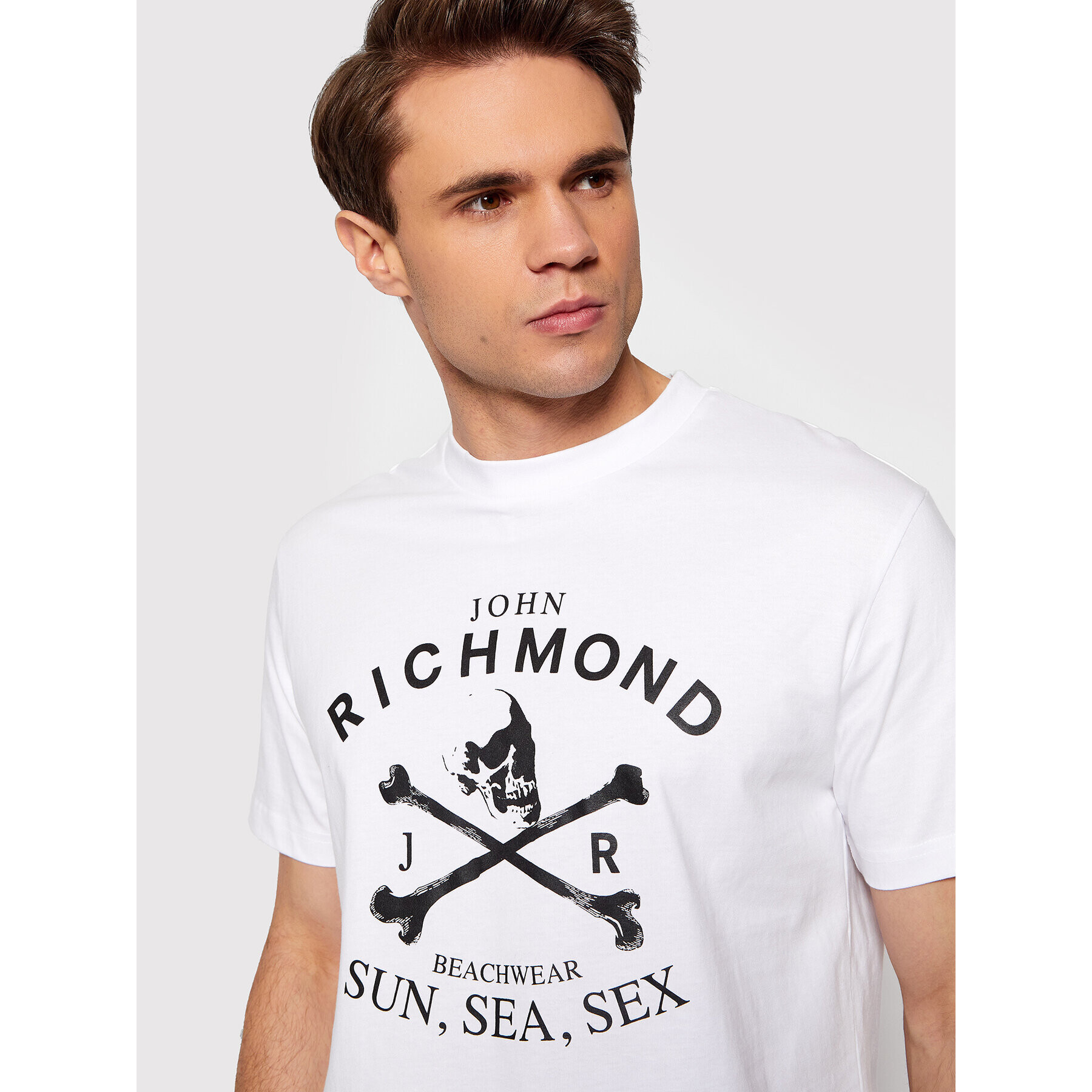 John Richmond Тишърт Tress UMP22105TS Бял Regular Fit - Pepit.bg