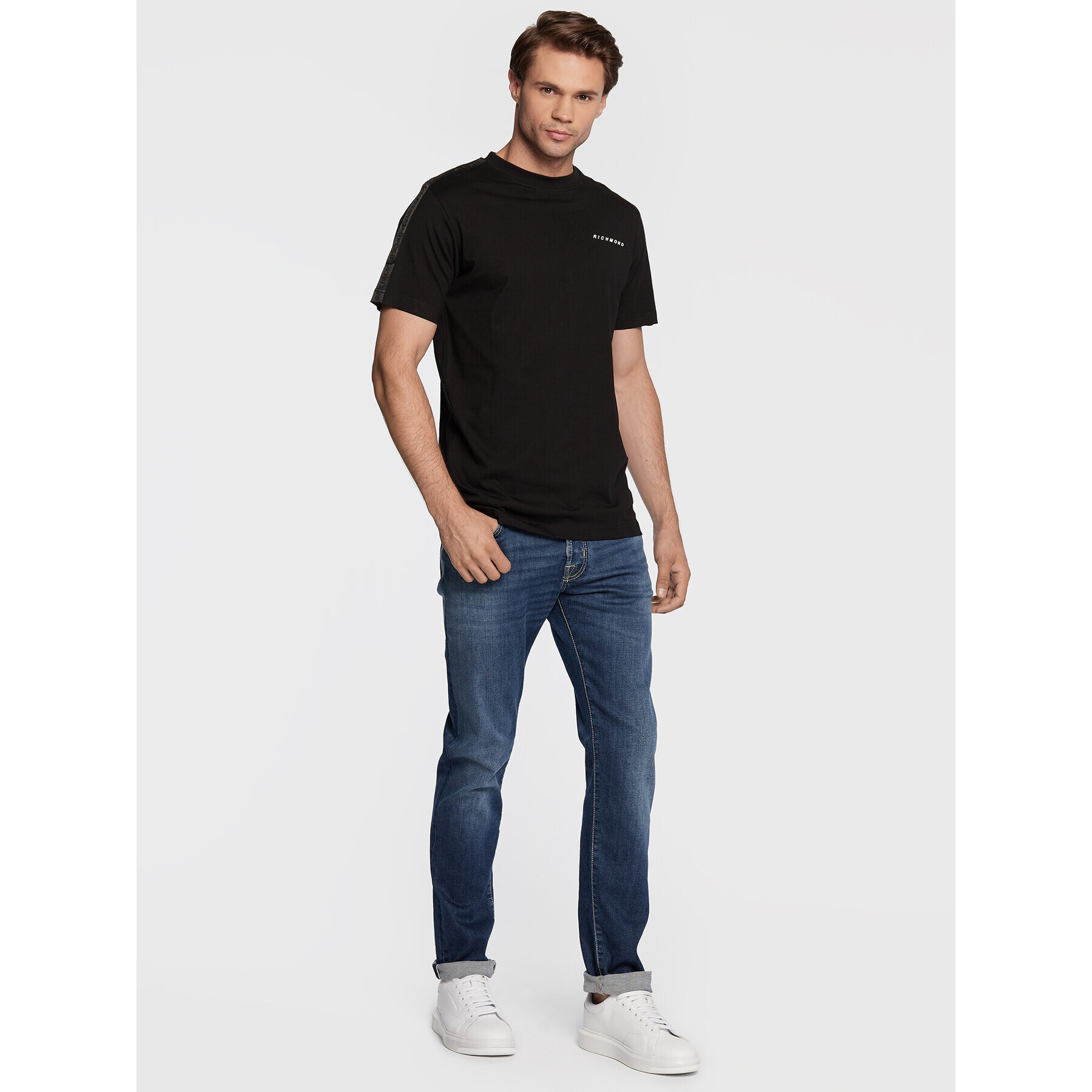 John Richmond Тишърт UMA22098TS Черен Regular Fit - Pepit.bg