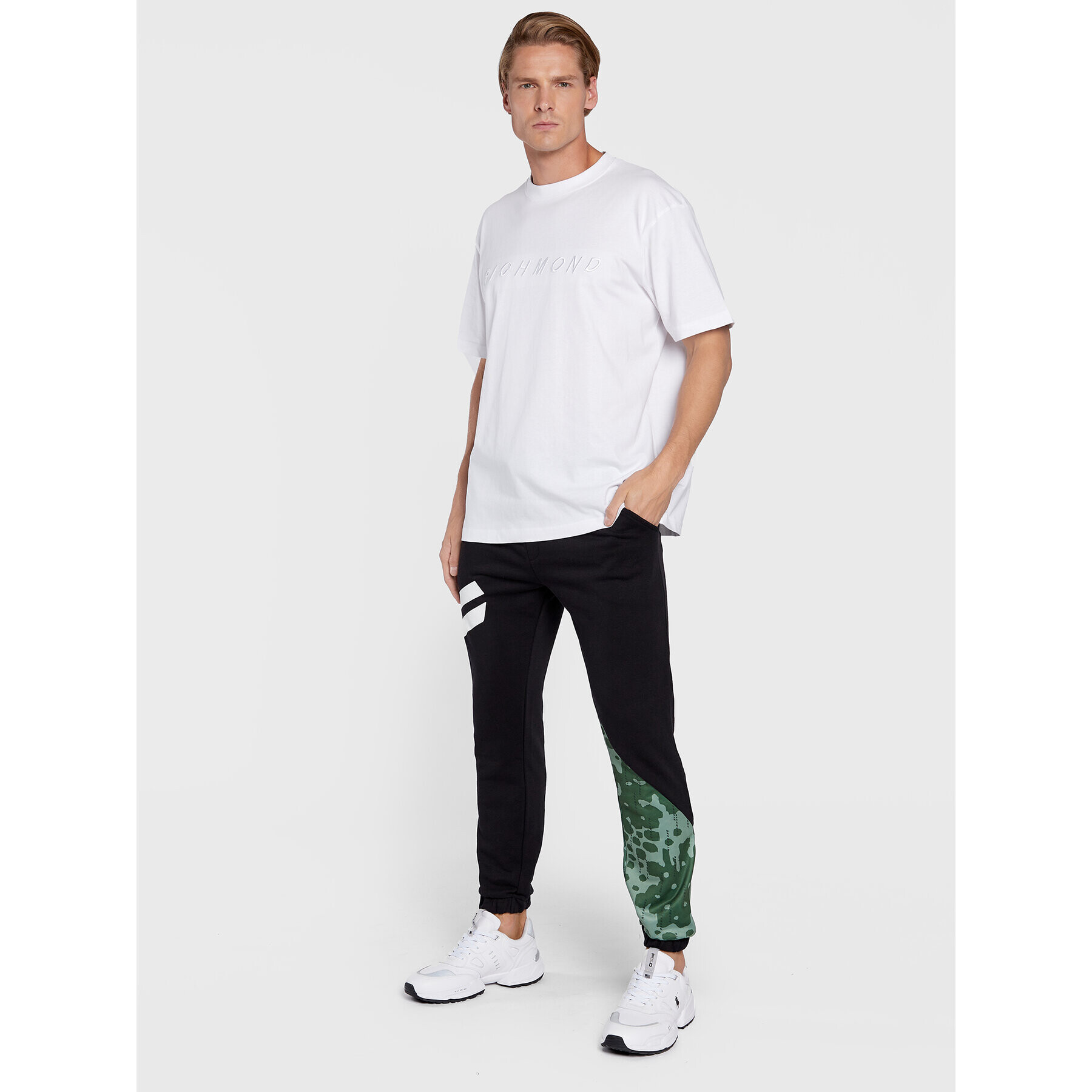 John Richmond Тишърт UMA22100TS Бял Regular Fit - Pepit.bg