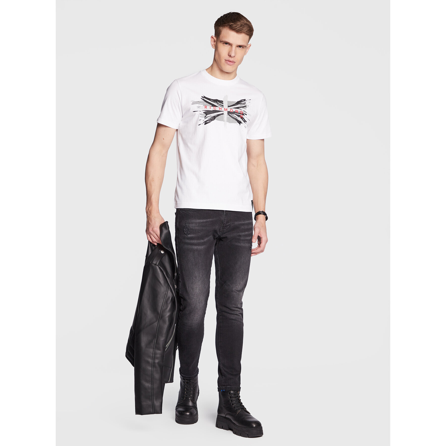 John Richmond Тишърт UMP23004TS Бял Regular Fit - Pepit.bg