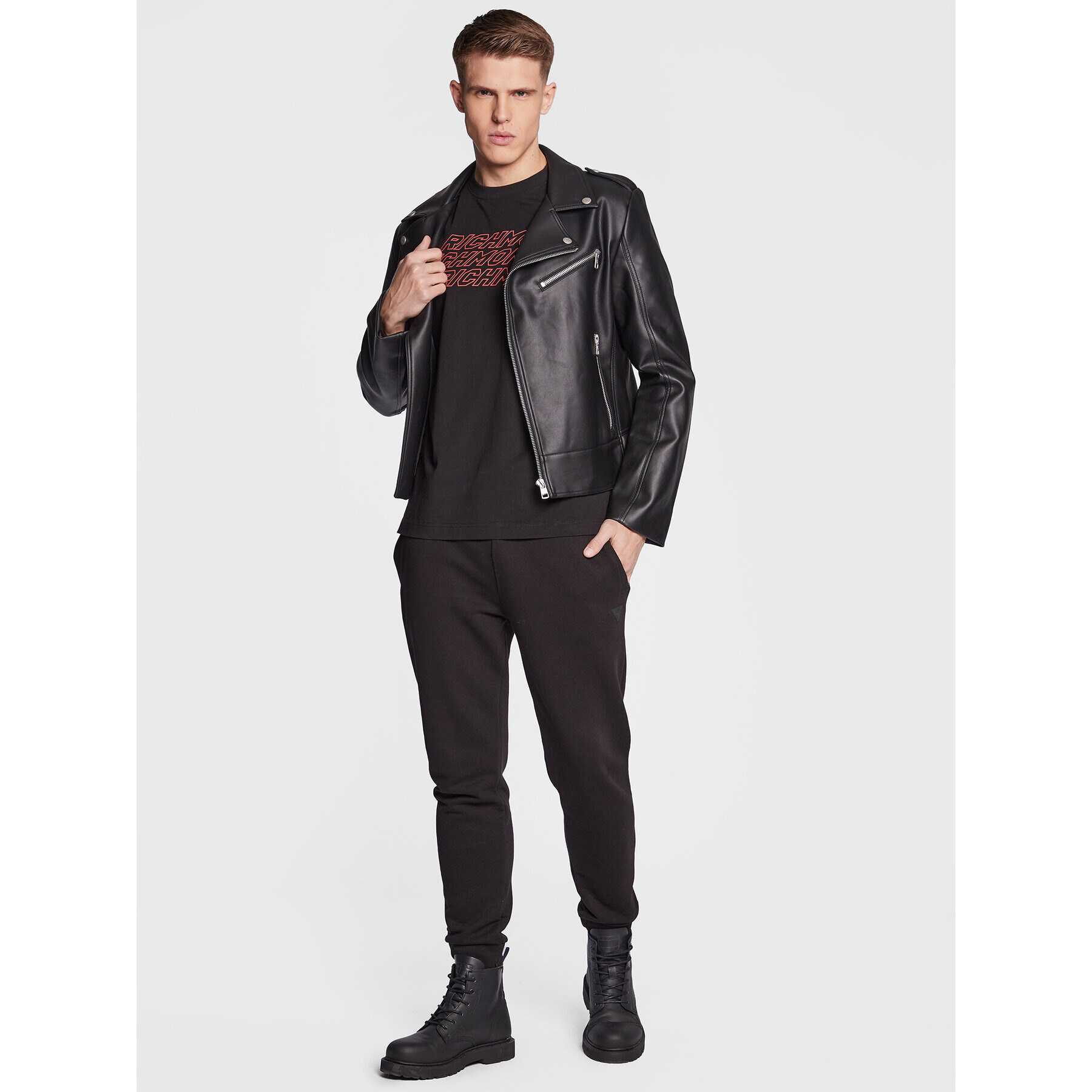 John Richmond Тишърт UMP23018TS Черен Regular Fit - Pepit.bg