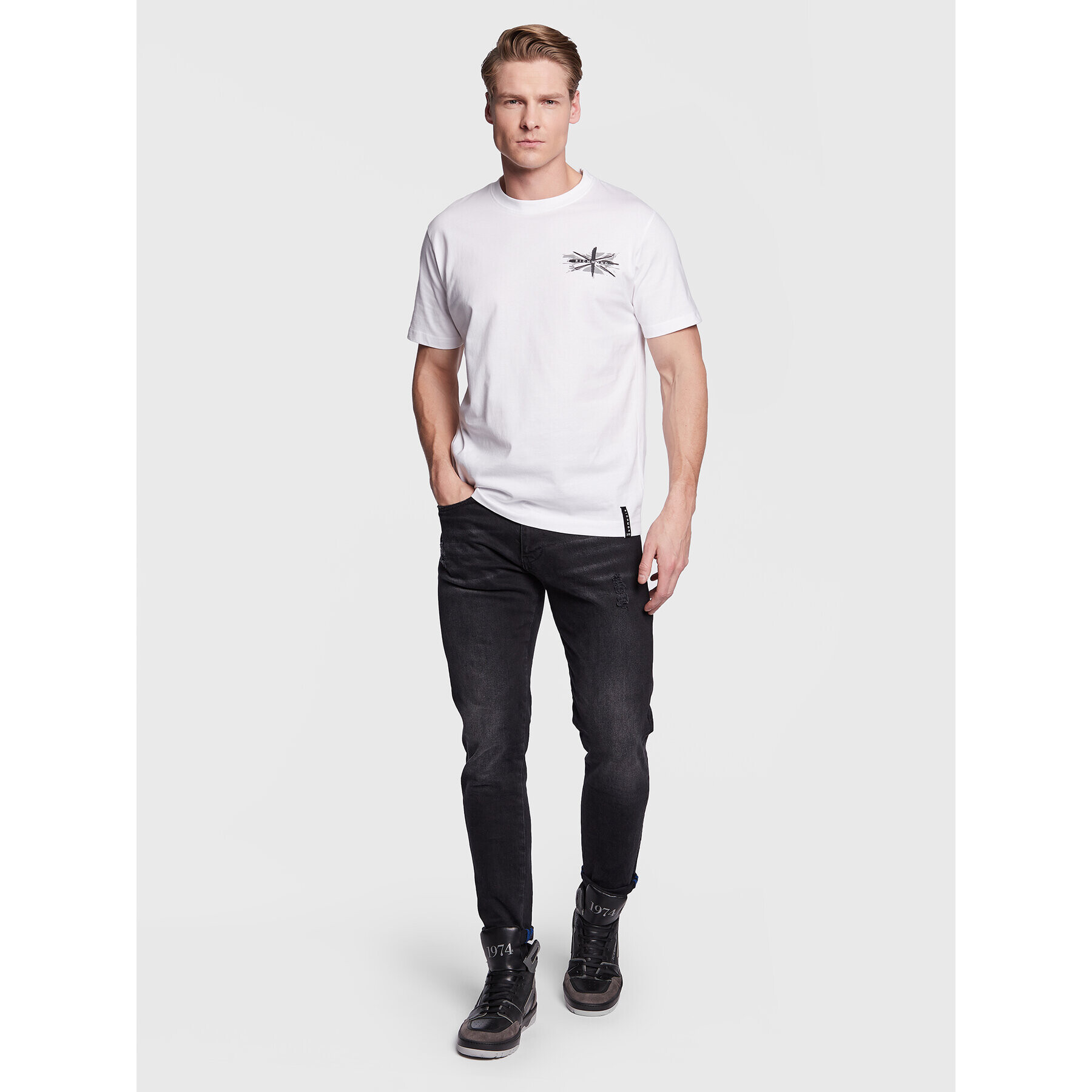 John Richmond Тишърт UMP23039TS Бял Regular Fit - Pepit.bg