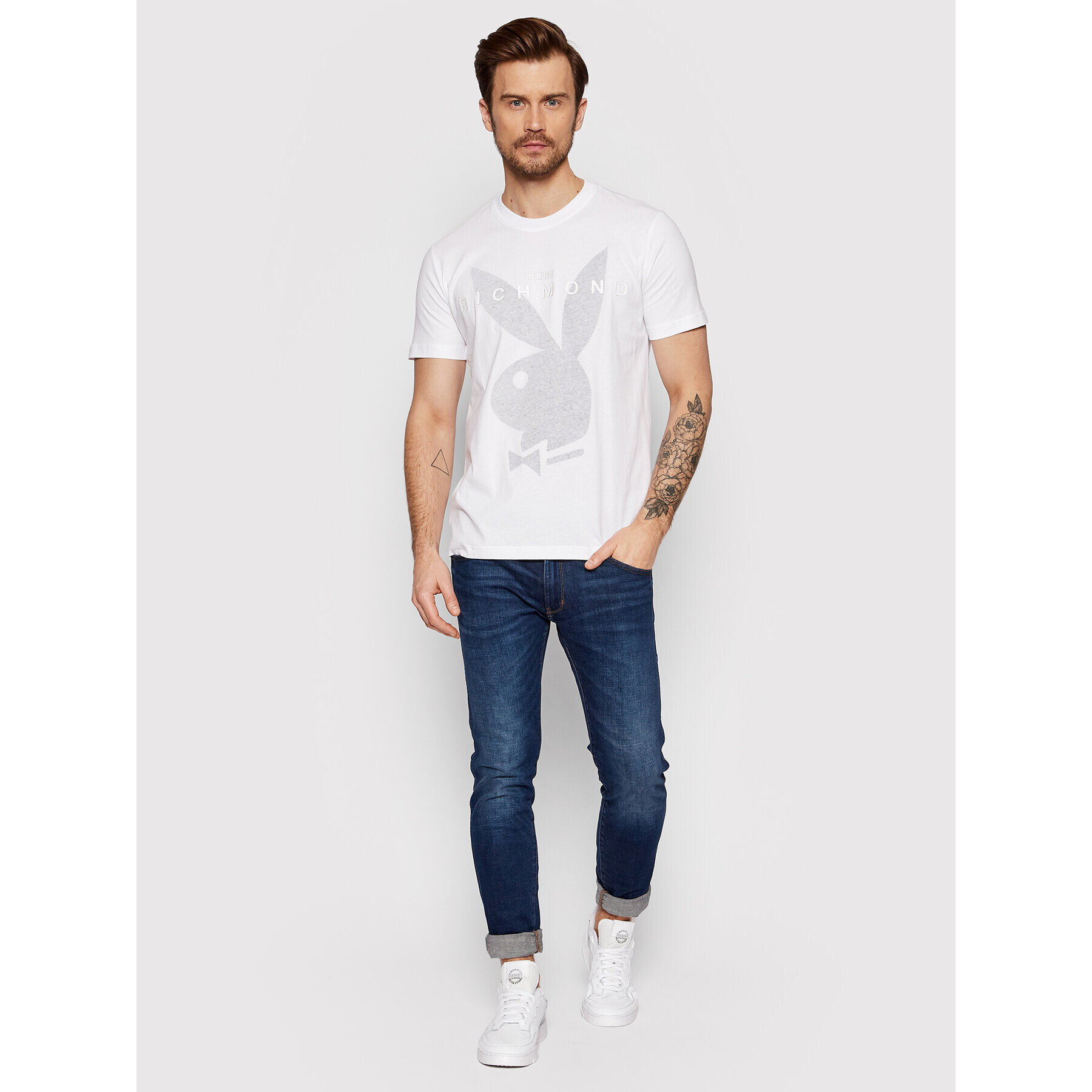 John Richmond Тишърт Unisex RMP22300TS Бял Regular Fit - Pepit.bg