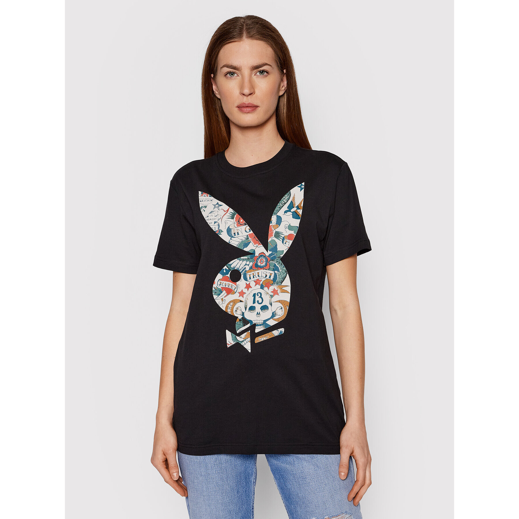 John Richmond Тишърт Unisex RMP22305TS Черен Regular Fit - Pepit.bg