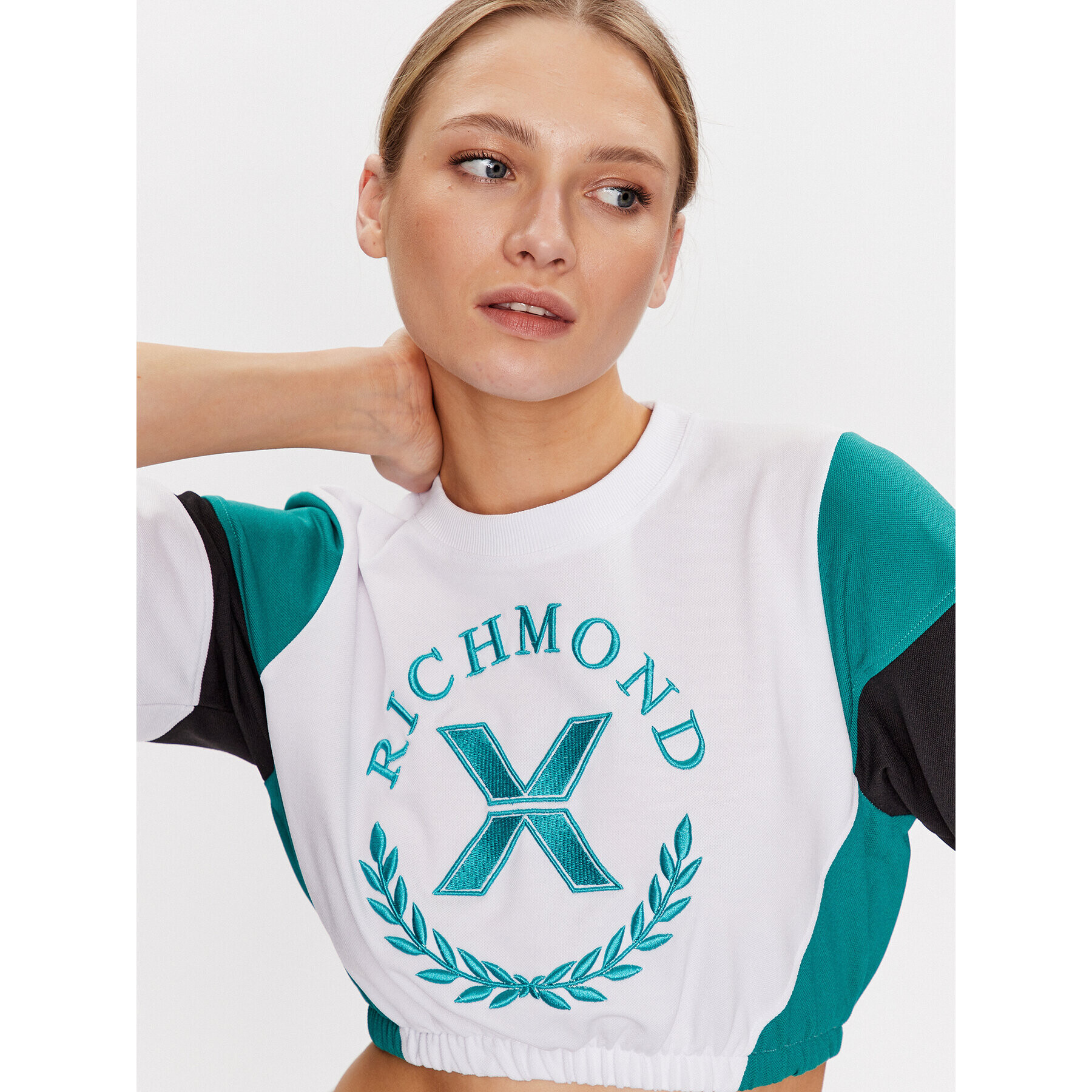 John Richmond Тишърт UWP23125TS Бял Cropp Fit - Pepit.bg