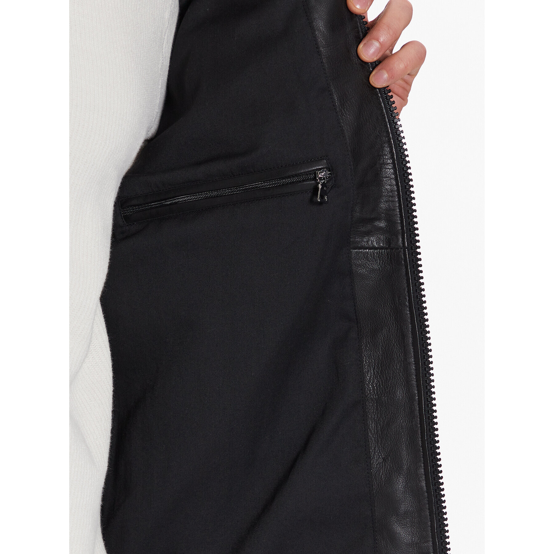 JOOP! Jeans Кожено яке 80000247 Черен Regular Fit - Pepit.bg