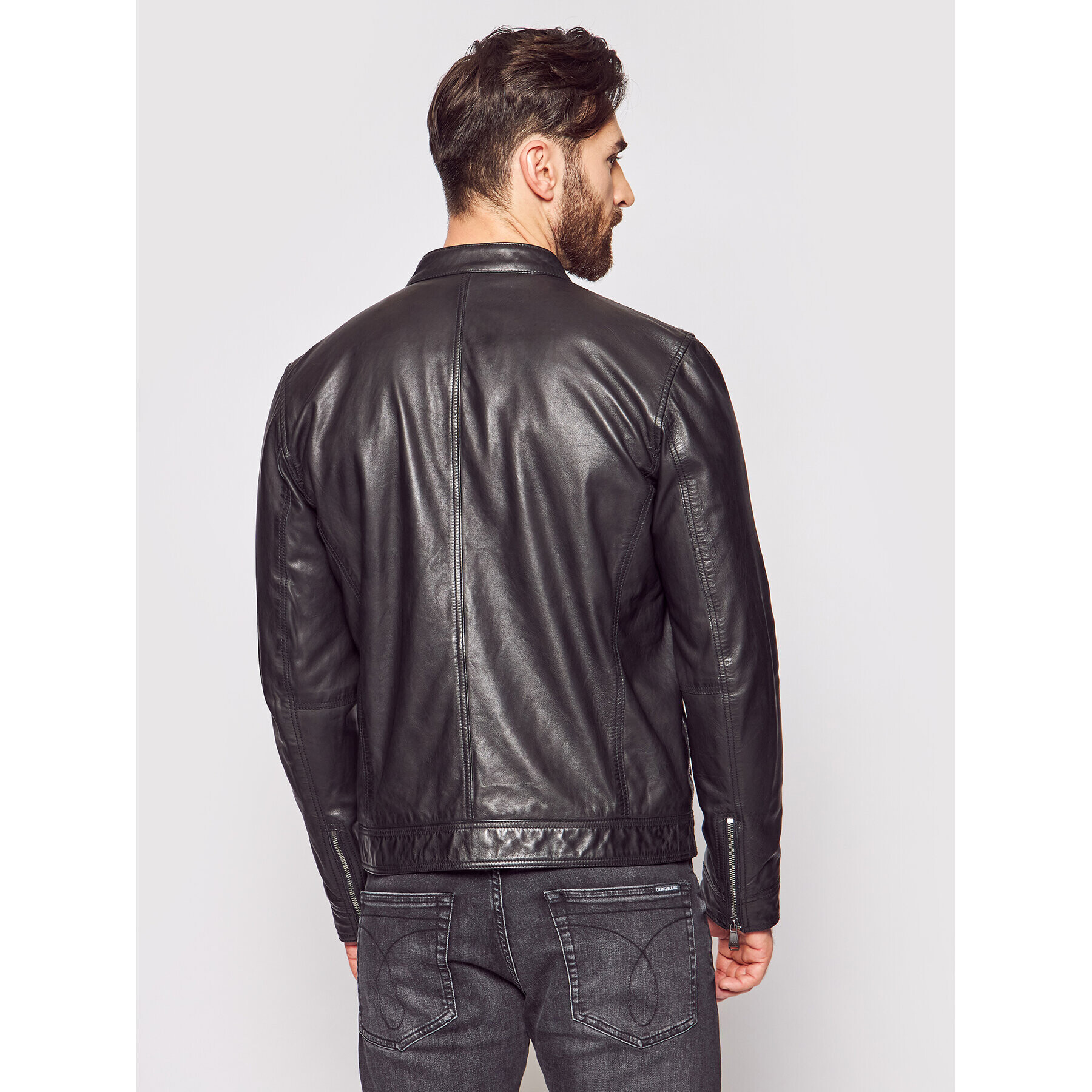 JOOP! Jeans Кожено яке Claas 150000745 Черен Regular Fit - Pepit.bg