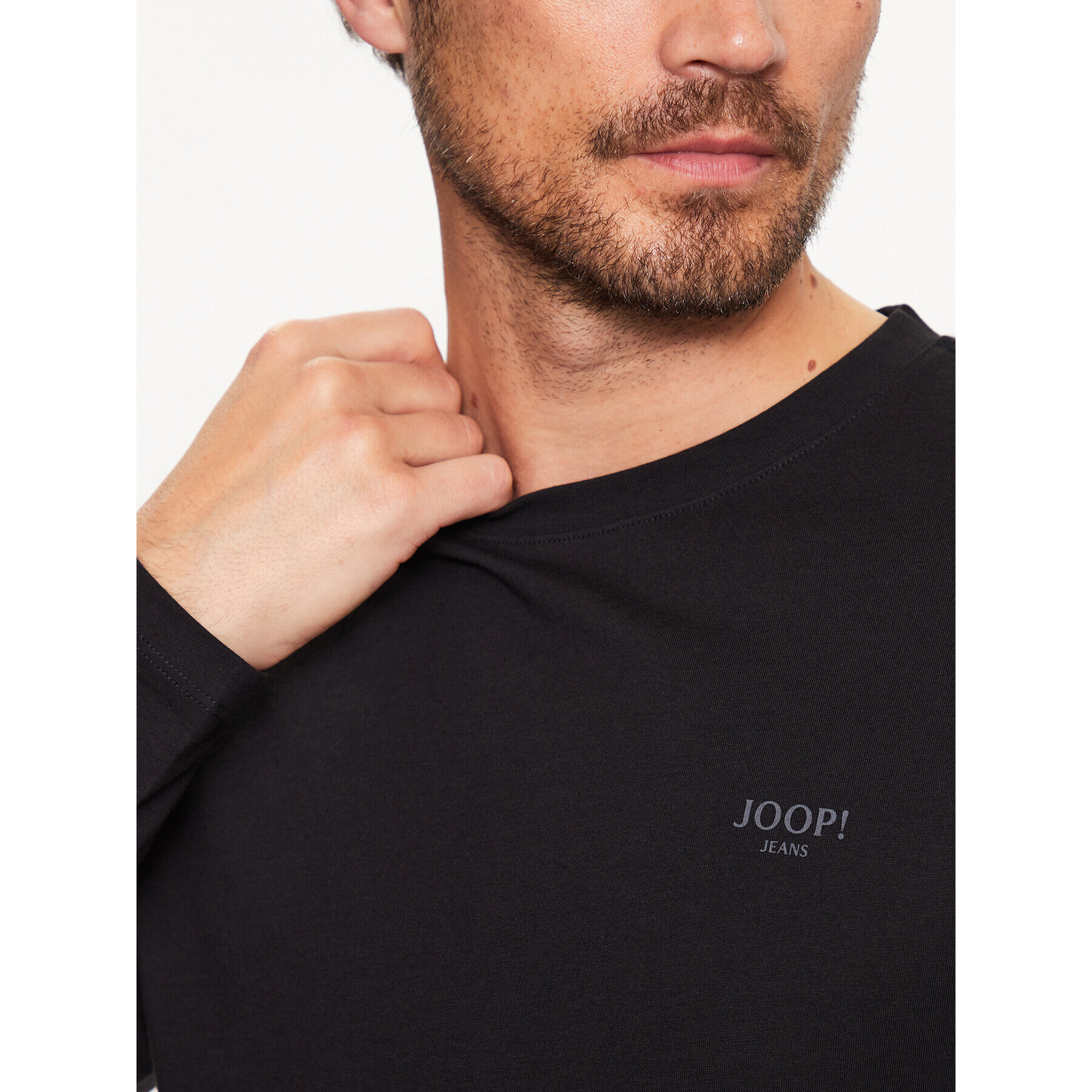 JOOP! Jeans Тениска с дълъг ръкав 30033284 Черен Modern Fit - Pepit.bg