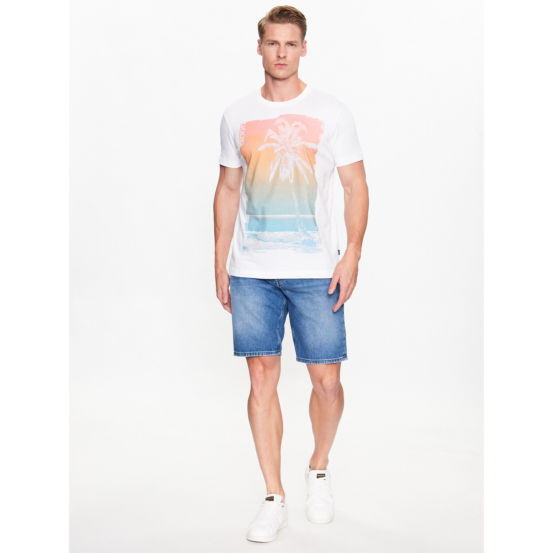 JOOP! Jeans Тишърт 30036072 Бял Loose Fit - Pepit.bg