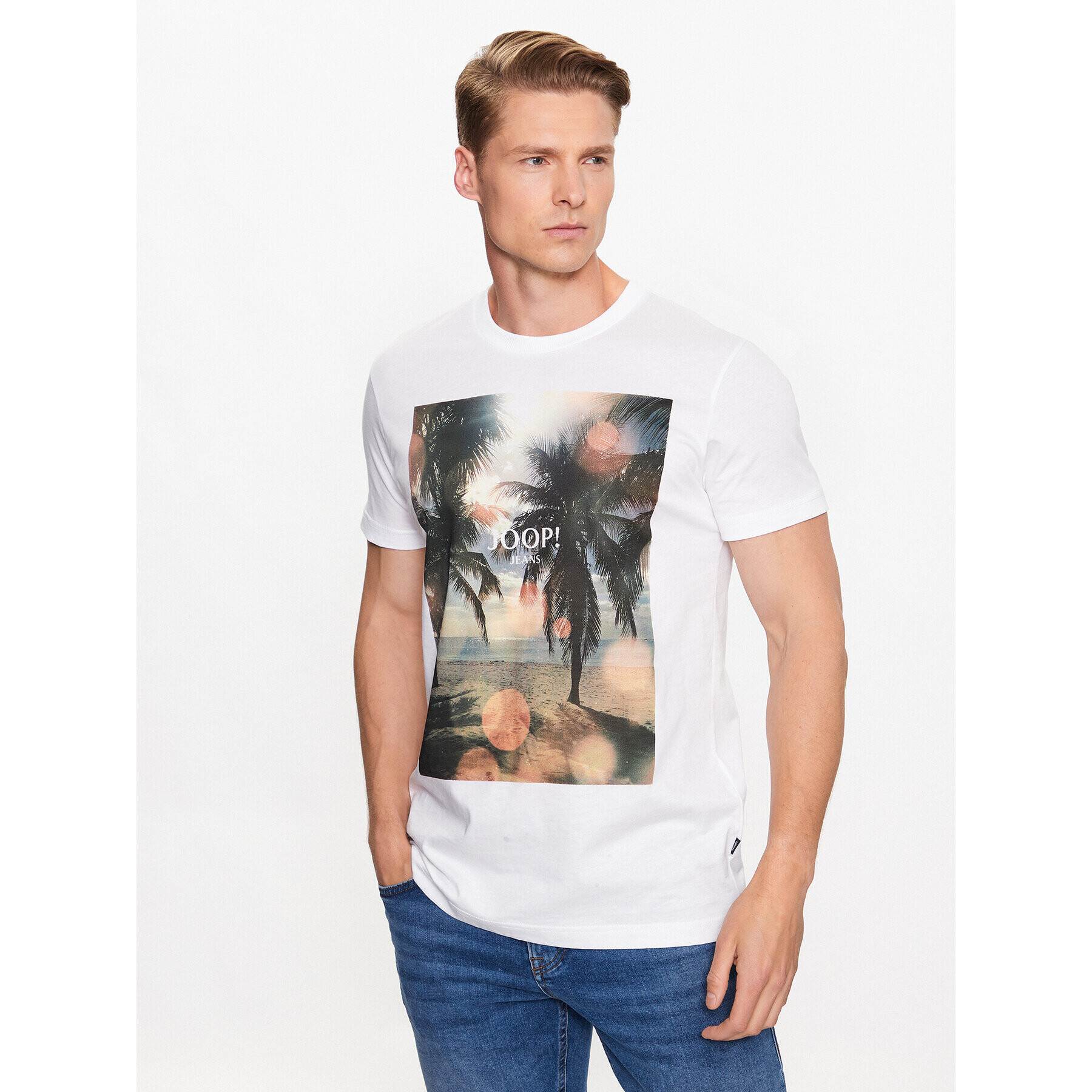 JOOP! Jeans Тишърт 30036074 Бял Modern Fit - Pepit.bg