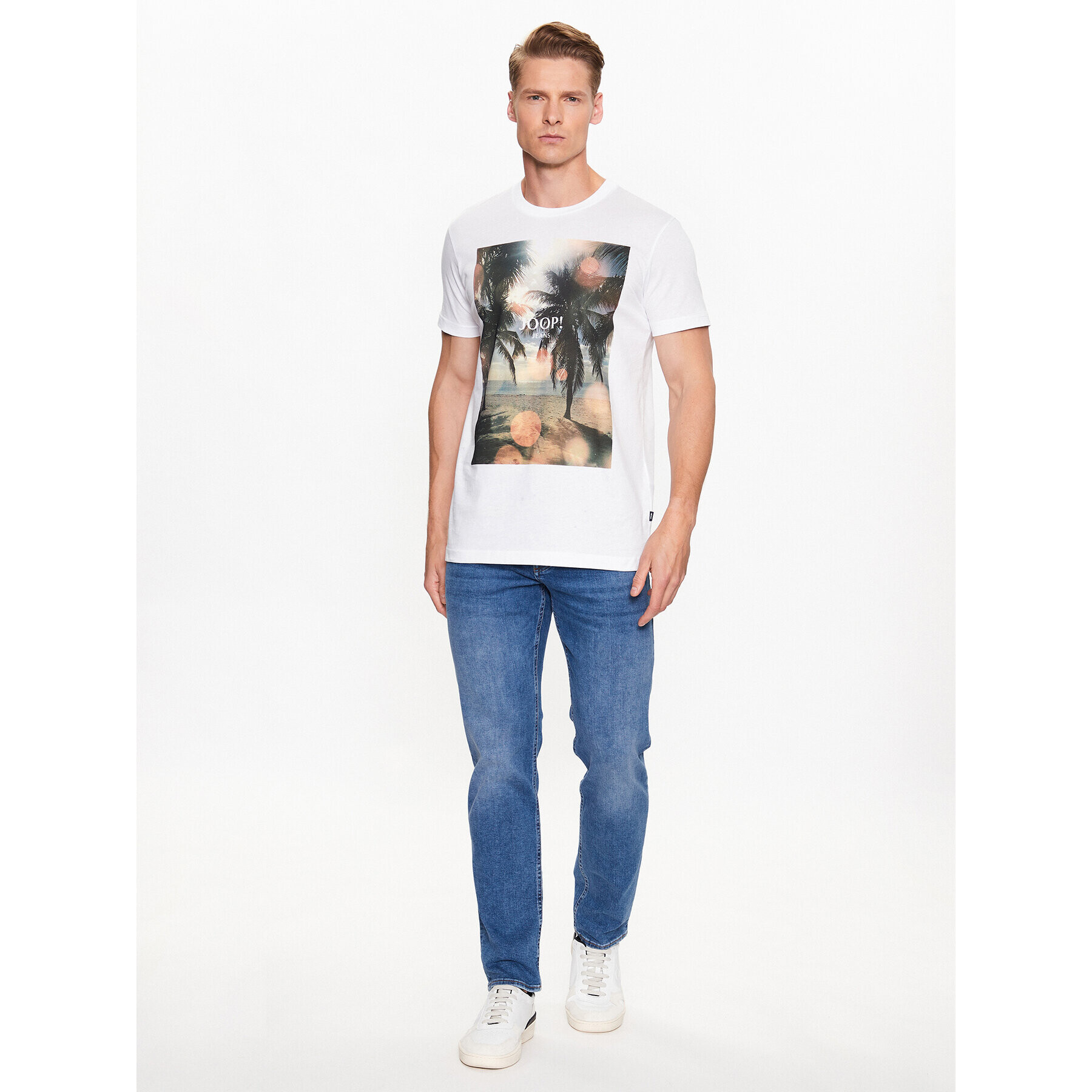 JOOP! Jeans Тишърт 30036074 Бял Modern Fit - Pepit.bg