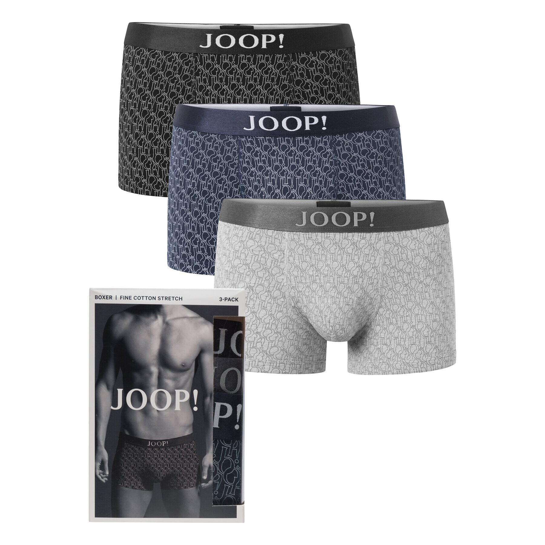 JOOP! Комплект 3 чифта боксерки 30036182 Цветен Shaped Fit - Pepit.bg