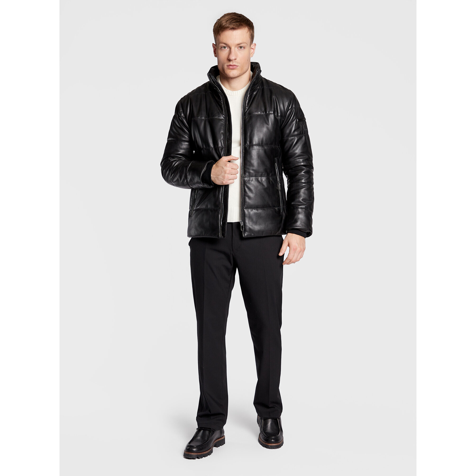 JOOP! Кожено яке Hawkey2 1500131 Черен Regular Fit - Pepit.bg