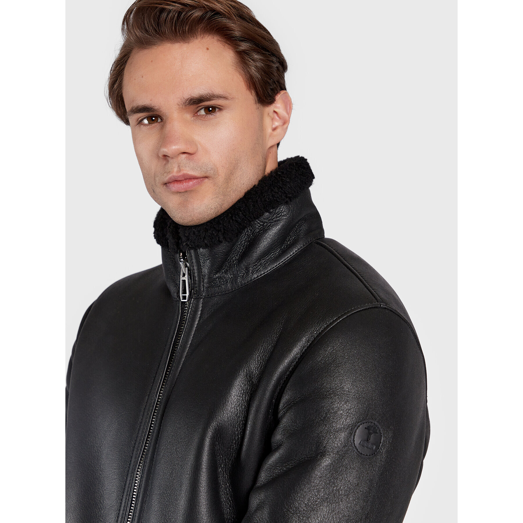 JOOP! Кожено яке J224L020 1500084 Черен Regular Fit - Pepit.bg