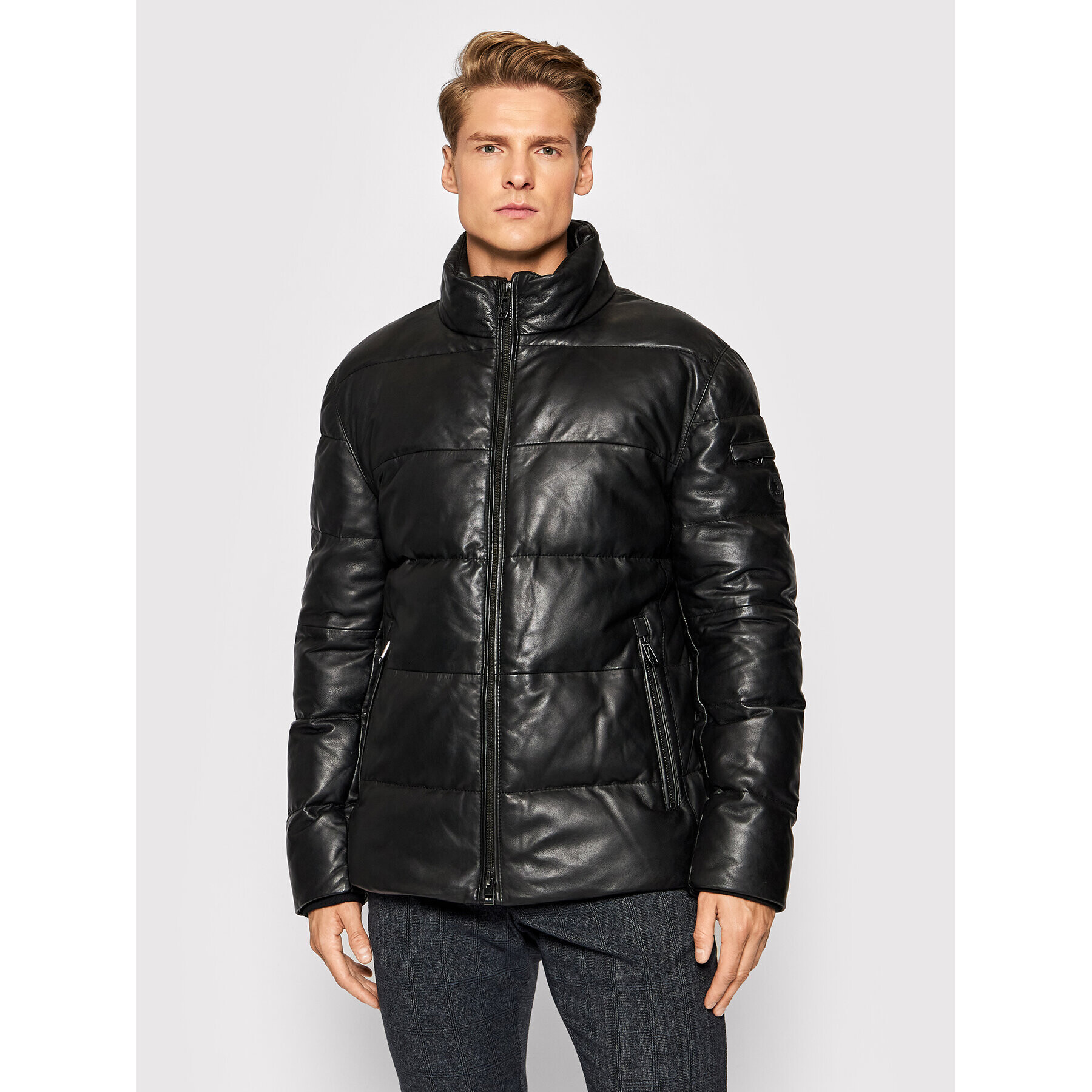 JOOP! Кожено яке Hawkey 170007459 Черен Regular Fit - Pepit.bg