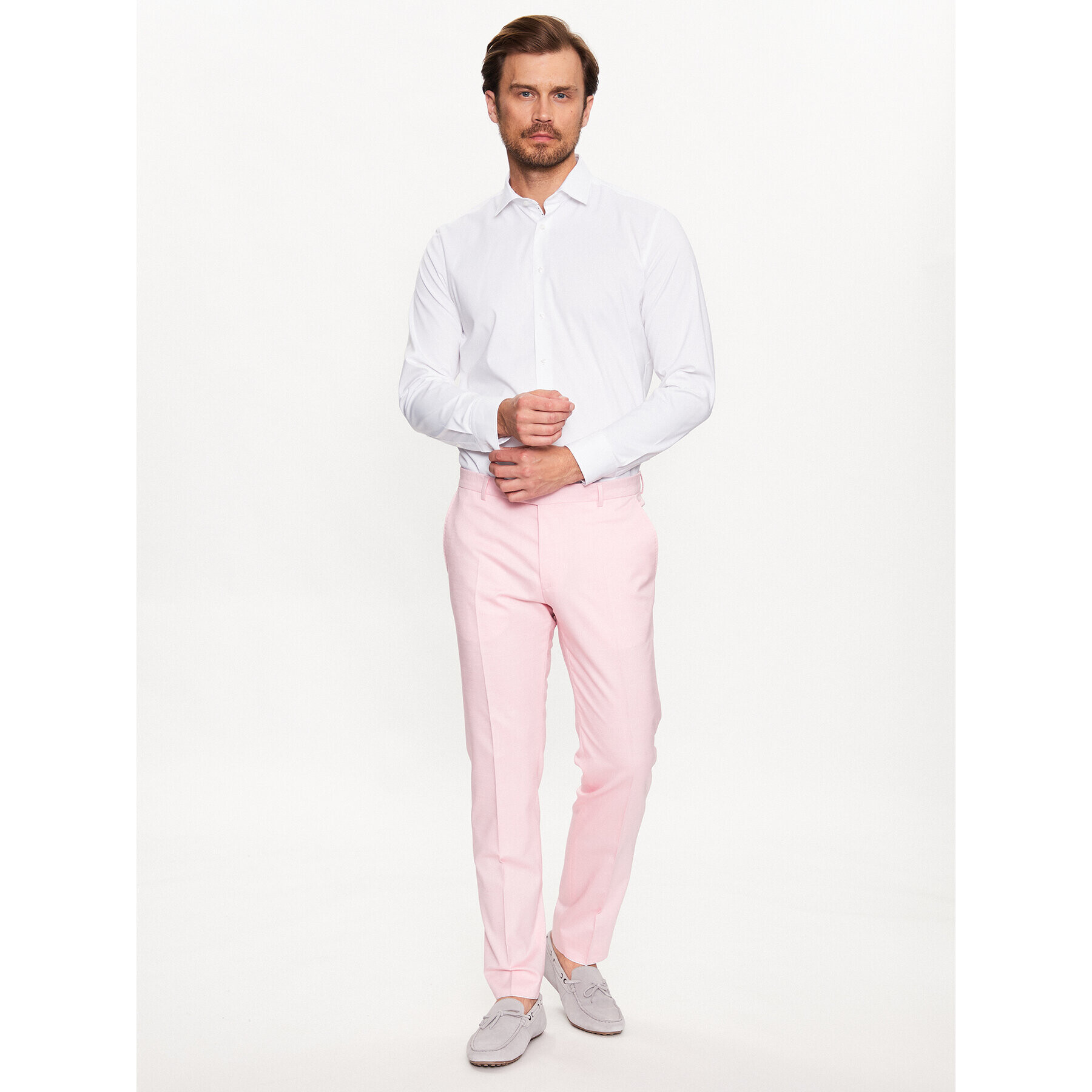 JOOP! Текстилни панталони 30036952 Розов Slim Fit - Pepit.bg