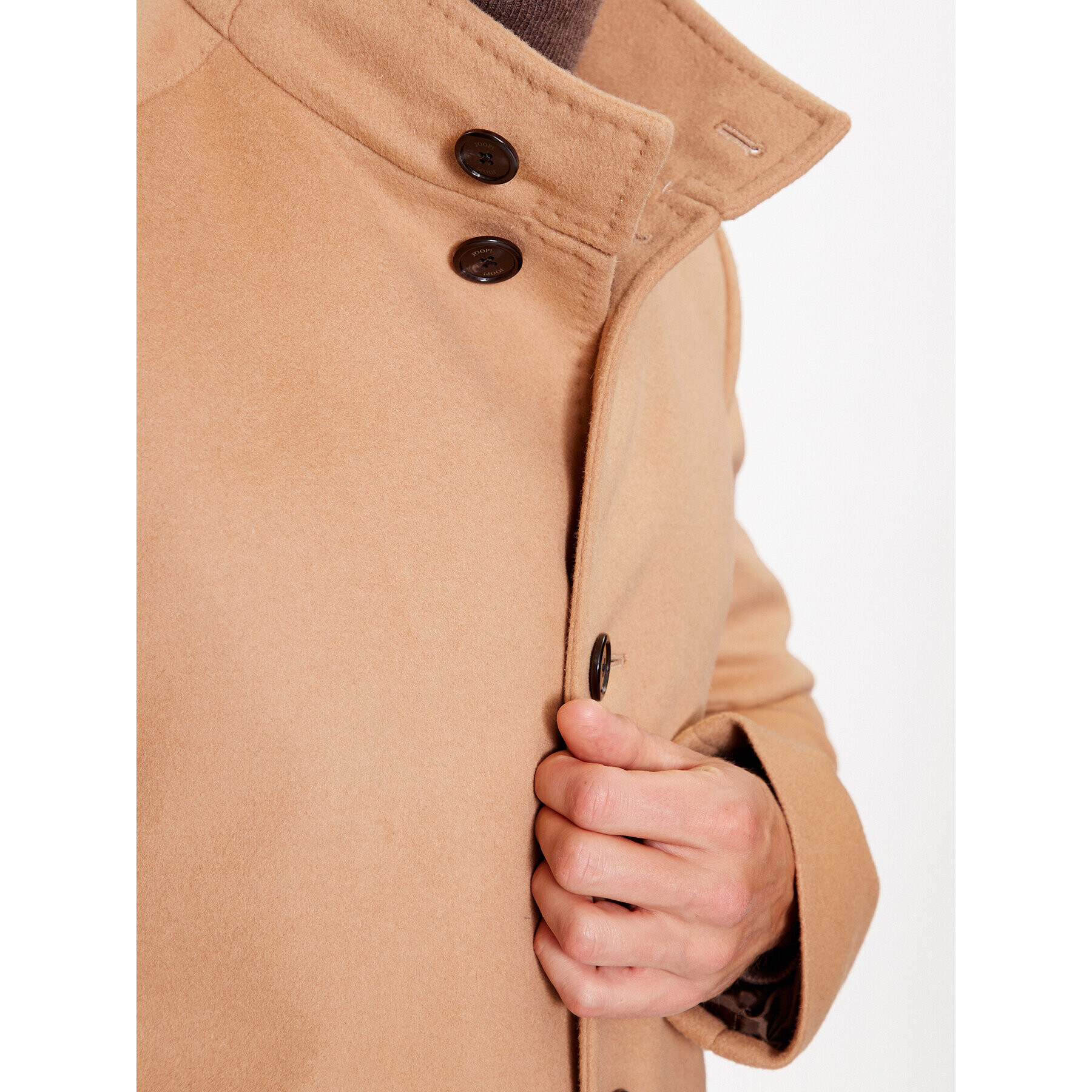 JOOP! Вълнено палто 30037689 Кафяв Regular Fit - Pepit.bg
