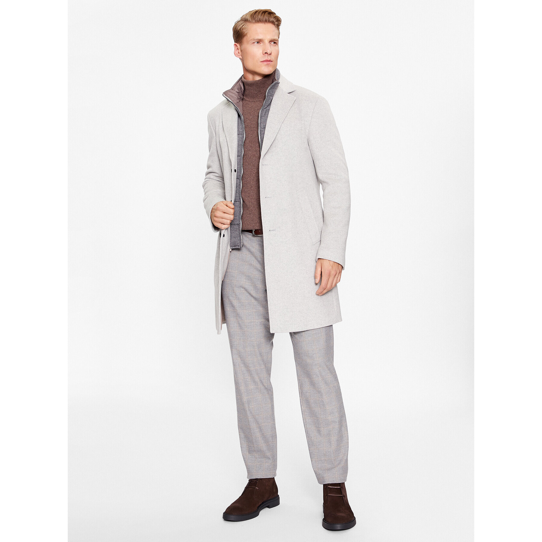 JOOP! Вълнено палто 30037691 Сив Regular Fit - Pepit.bg