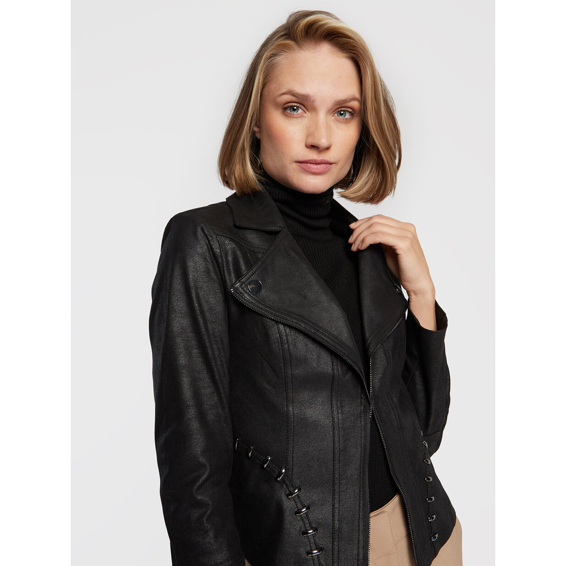 Joseph Ribkoff Преходно яке 223914 Черен Regular Fit - Pepit.bg