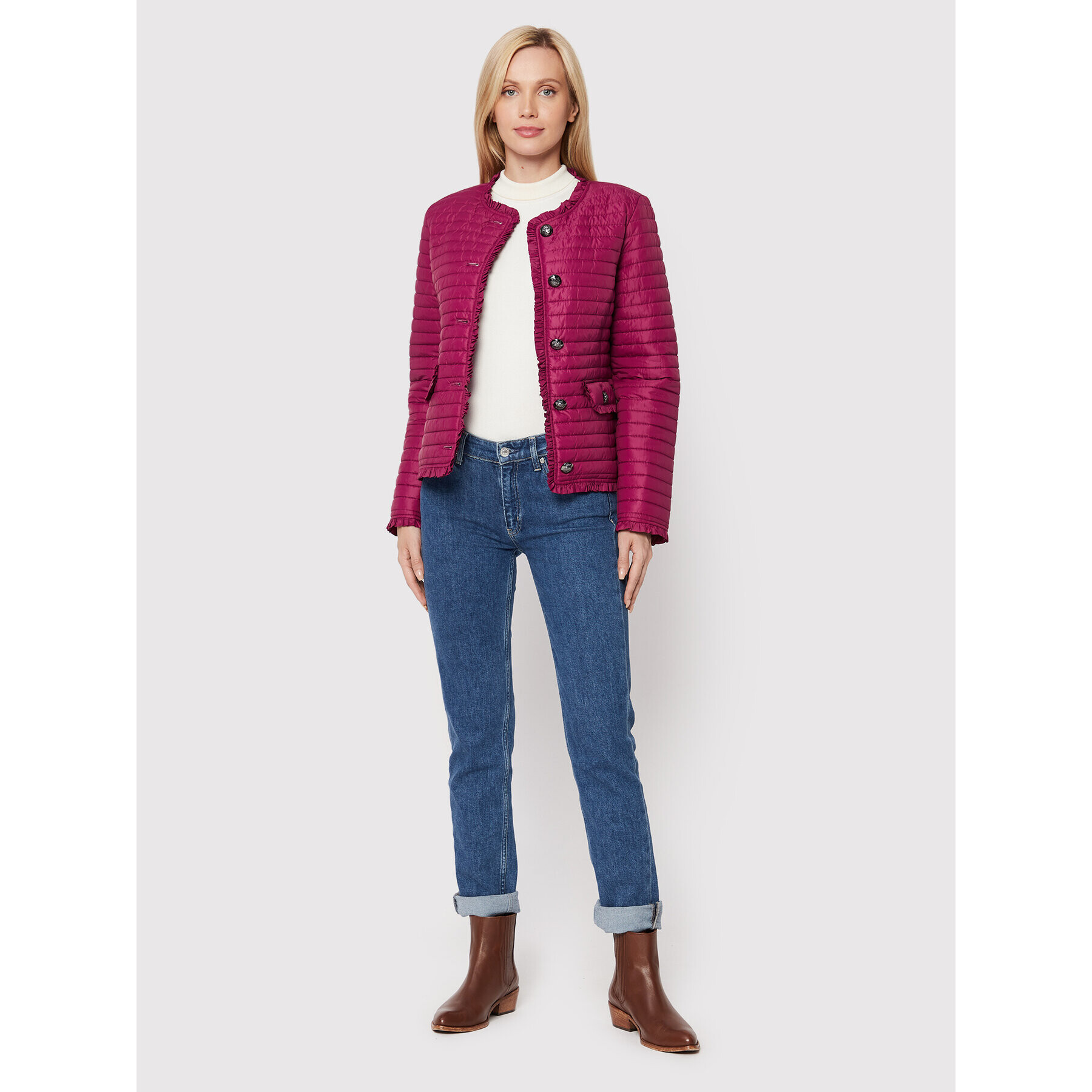 Joseph Ribkoff Пухено яке 223908 Виолетов Regular Fit - Pepit.bg