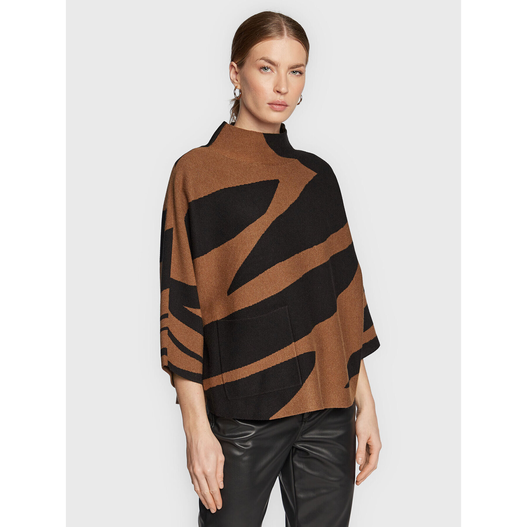Joseph Ribkoff Пуловер 223945 Кафяв Relaxed Fit - Pepit.bg