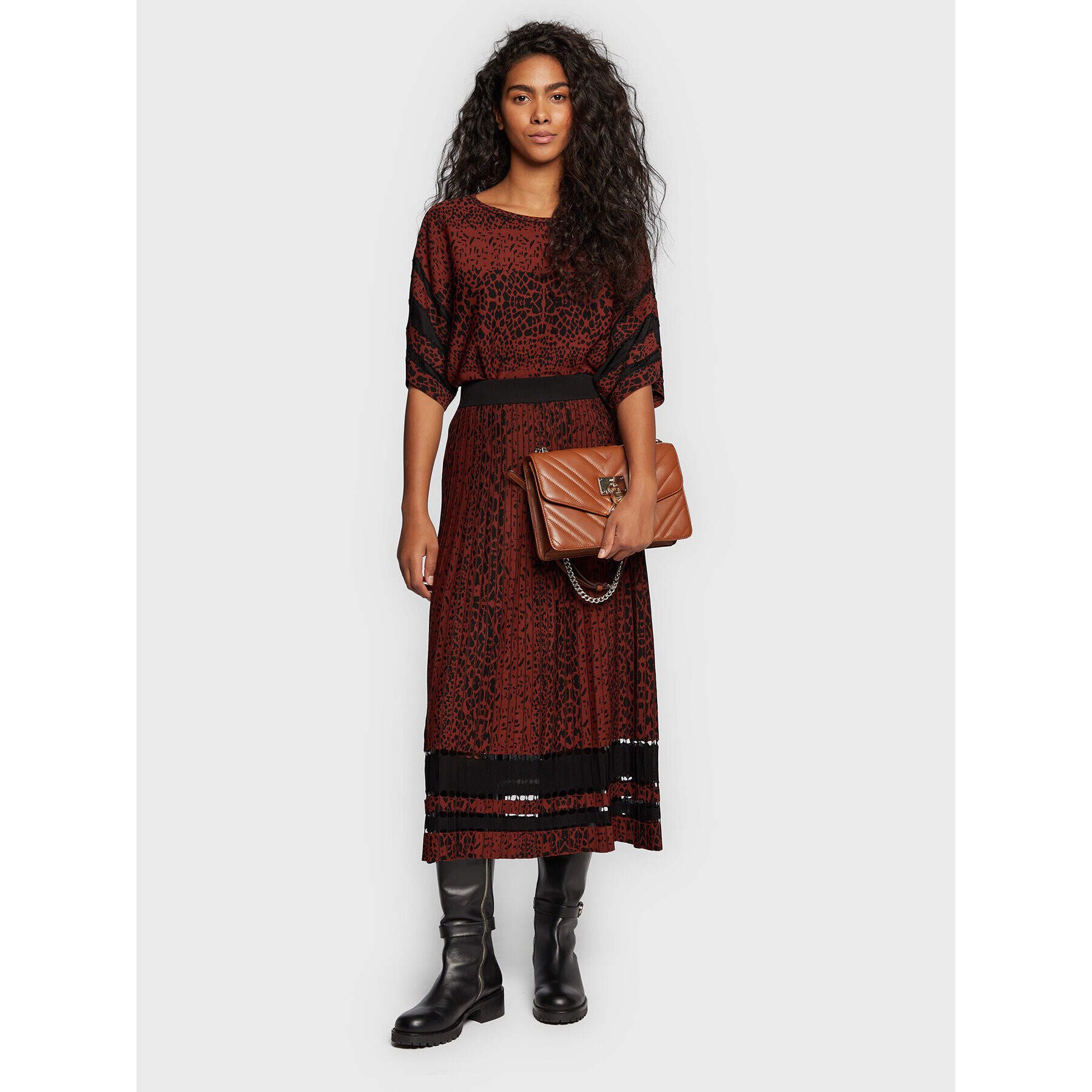 Joseph Ribkoff Пуловер 223959 Кафяв Relaxed Fit - Pepit.bg
