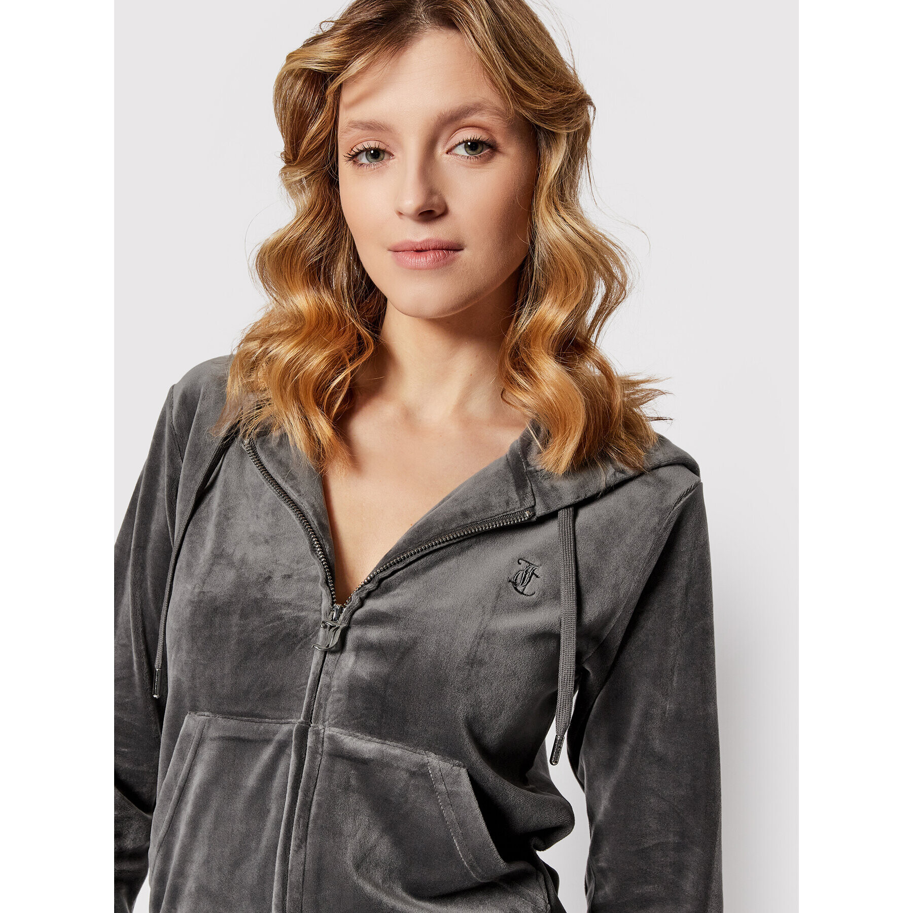Juicy Couture Суитшърт Robertson JCAP176 Сив Slim Fit - Pepit.bg