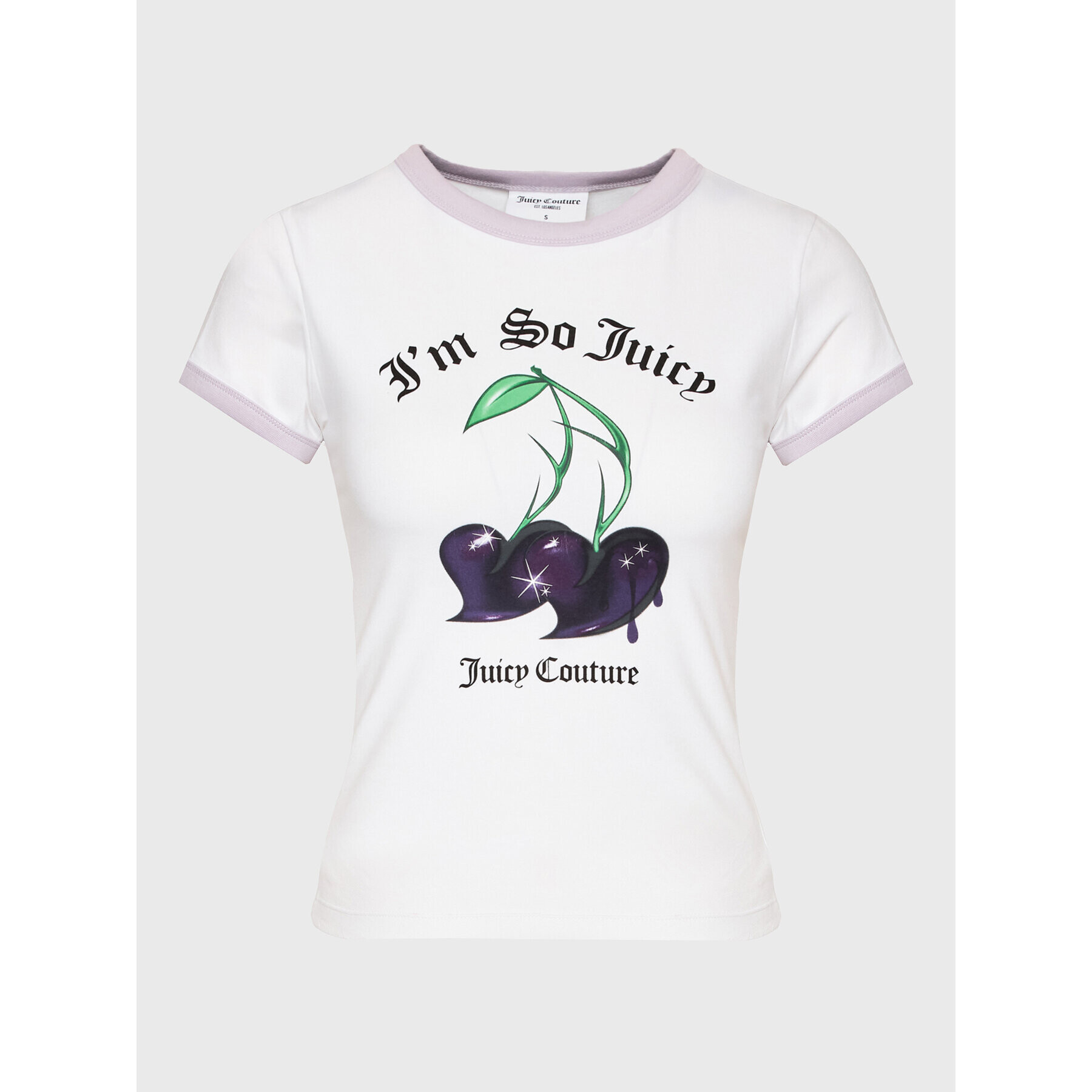 Juicy Couture Тишърт Cherry JCWCT123306 Бял Slim Fit - Pepit.bg