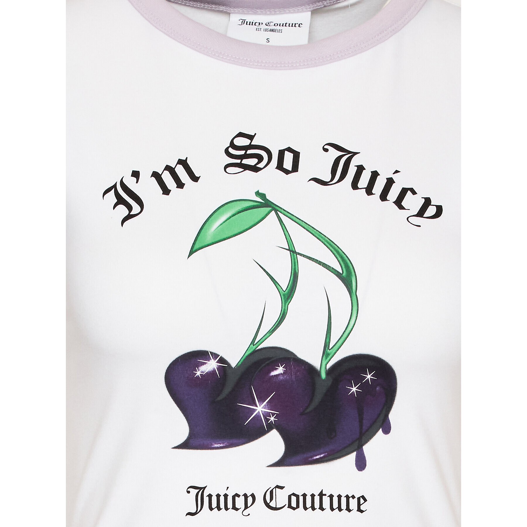 Juicy Couture Тишърт Cherry JCWCT123306 Бял Slim Fit - Pepit.bg