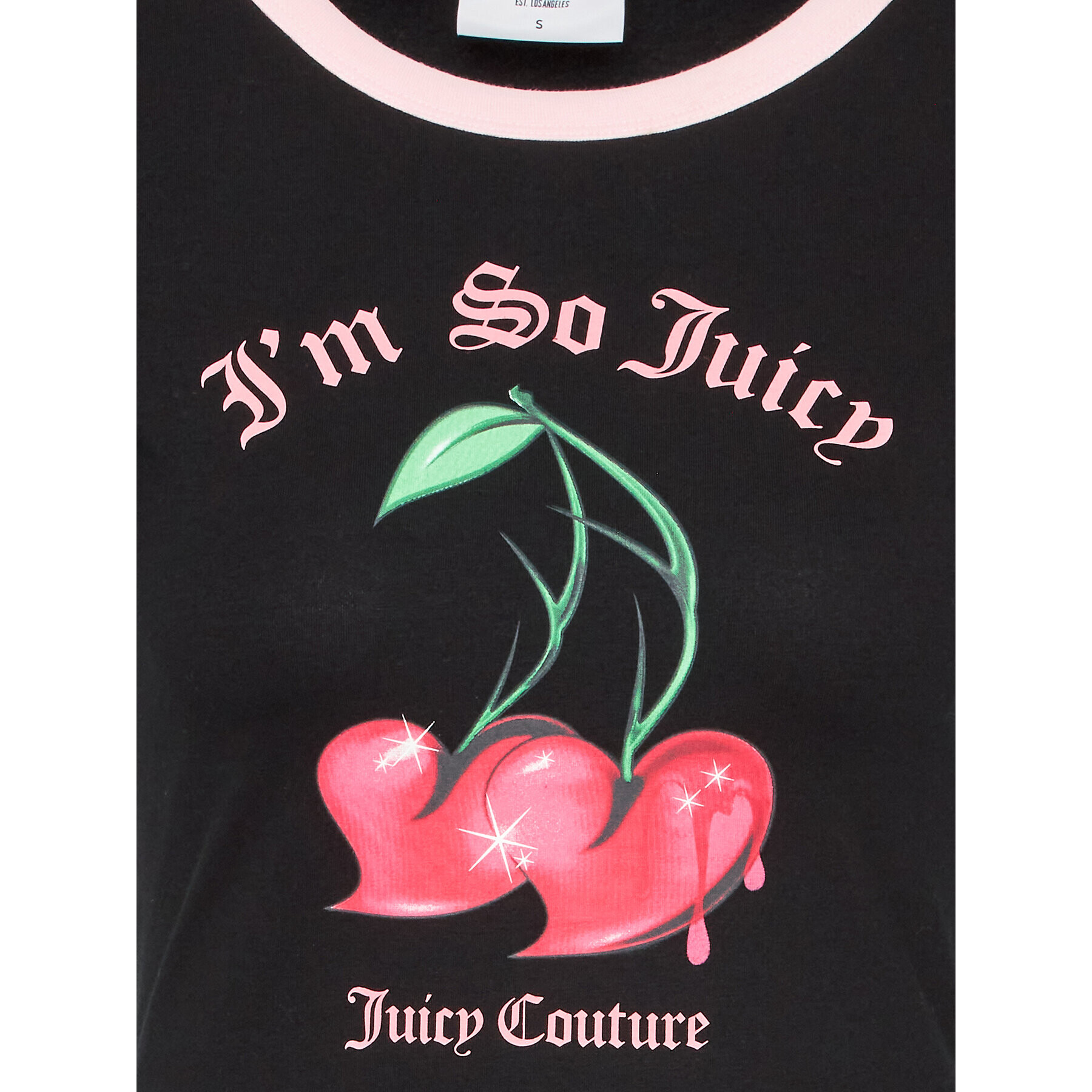 Juicy Couture Тишърт Cherry JCWCT123306 Черен Slim Fit - Pepit.bg