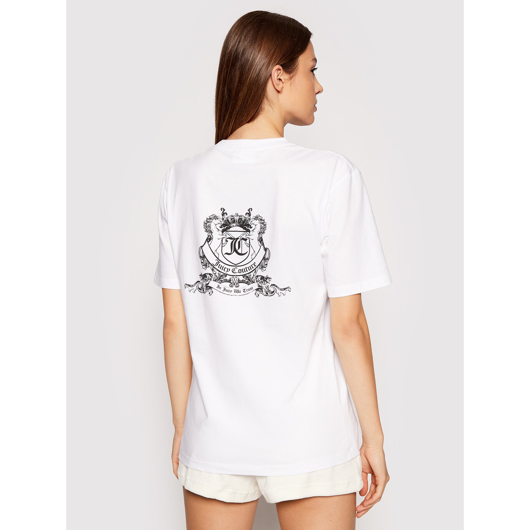 Juicy Couture Тишърт Crest Tee JCWC121085 Бял Regular Fit - Pepit.bg