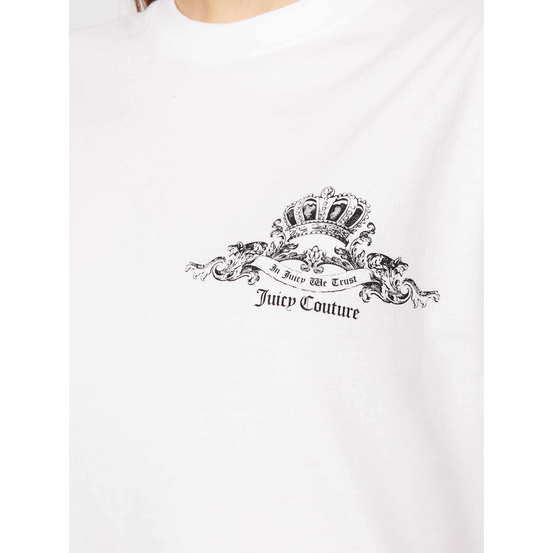 Juicy Couture Тишърт Crest Tee JCWC121085 Бял Regular Fit - Pepit.bg