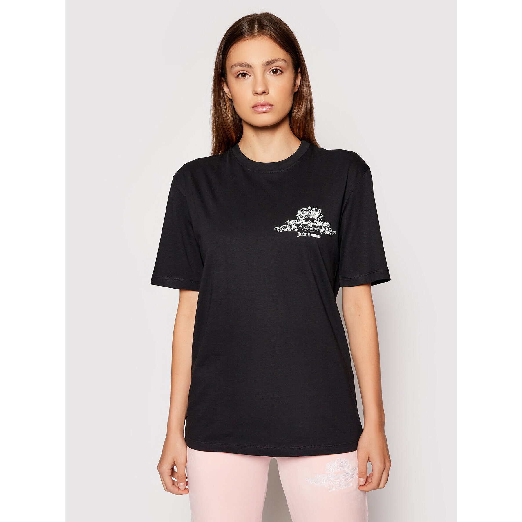 Juicy Couture Тишърт Crest Tee JCWC121085 Черен Regular Fit - Pepit.bg