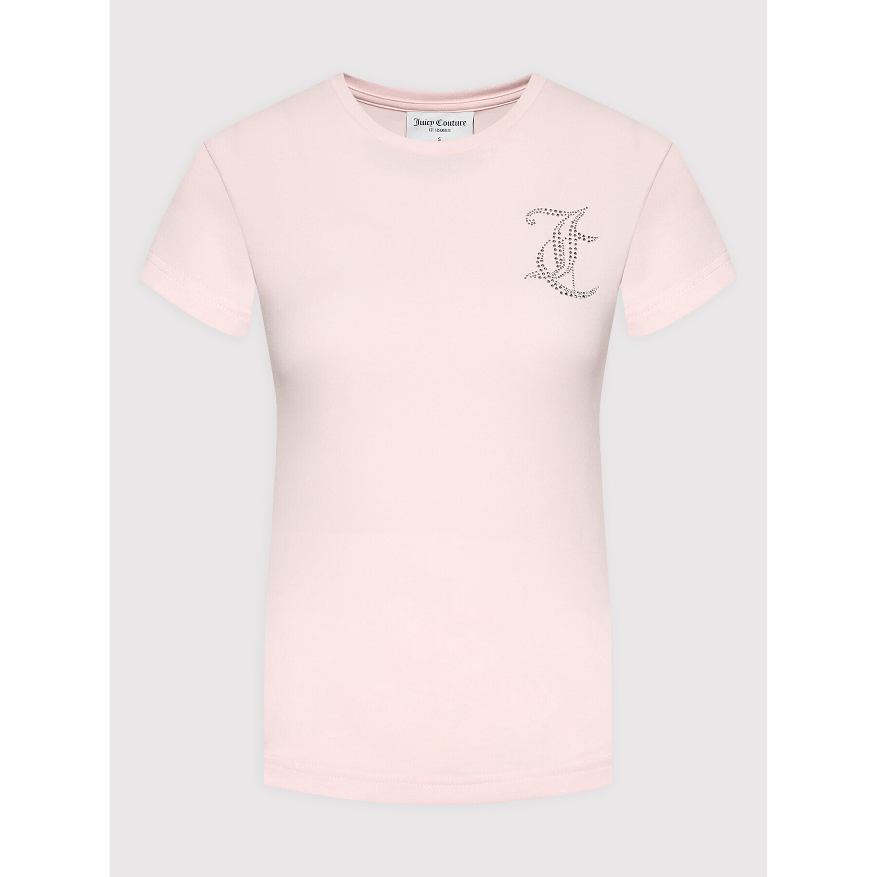 Juicy Couture Тишърт Diamante JCWC122079 Розов Slim Fit - Pepit.bg