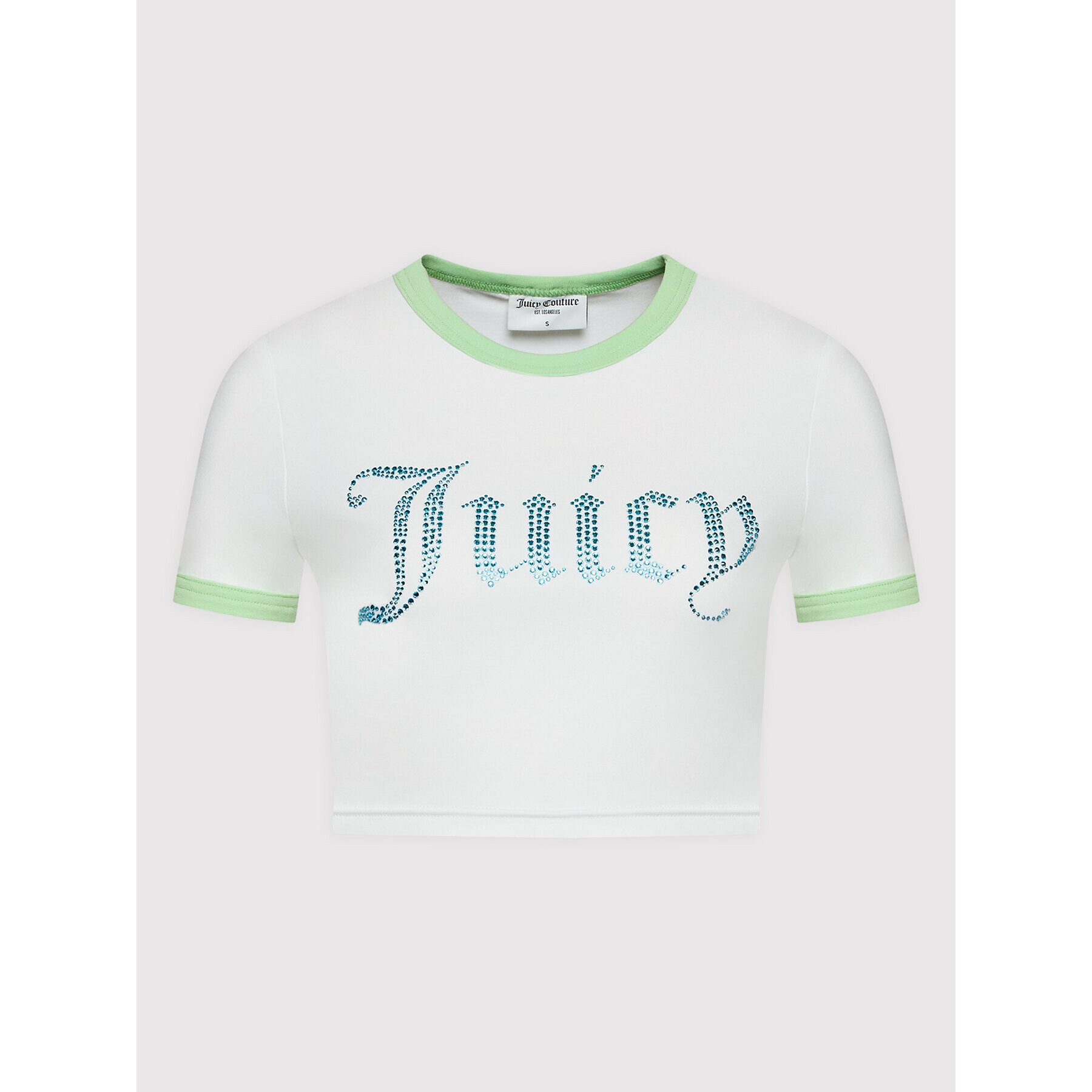 Juicy Couture Тишърт Ringer JCWS122080 Бял Slim Fit - Pepit.bg