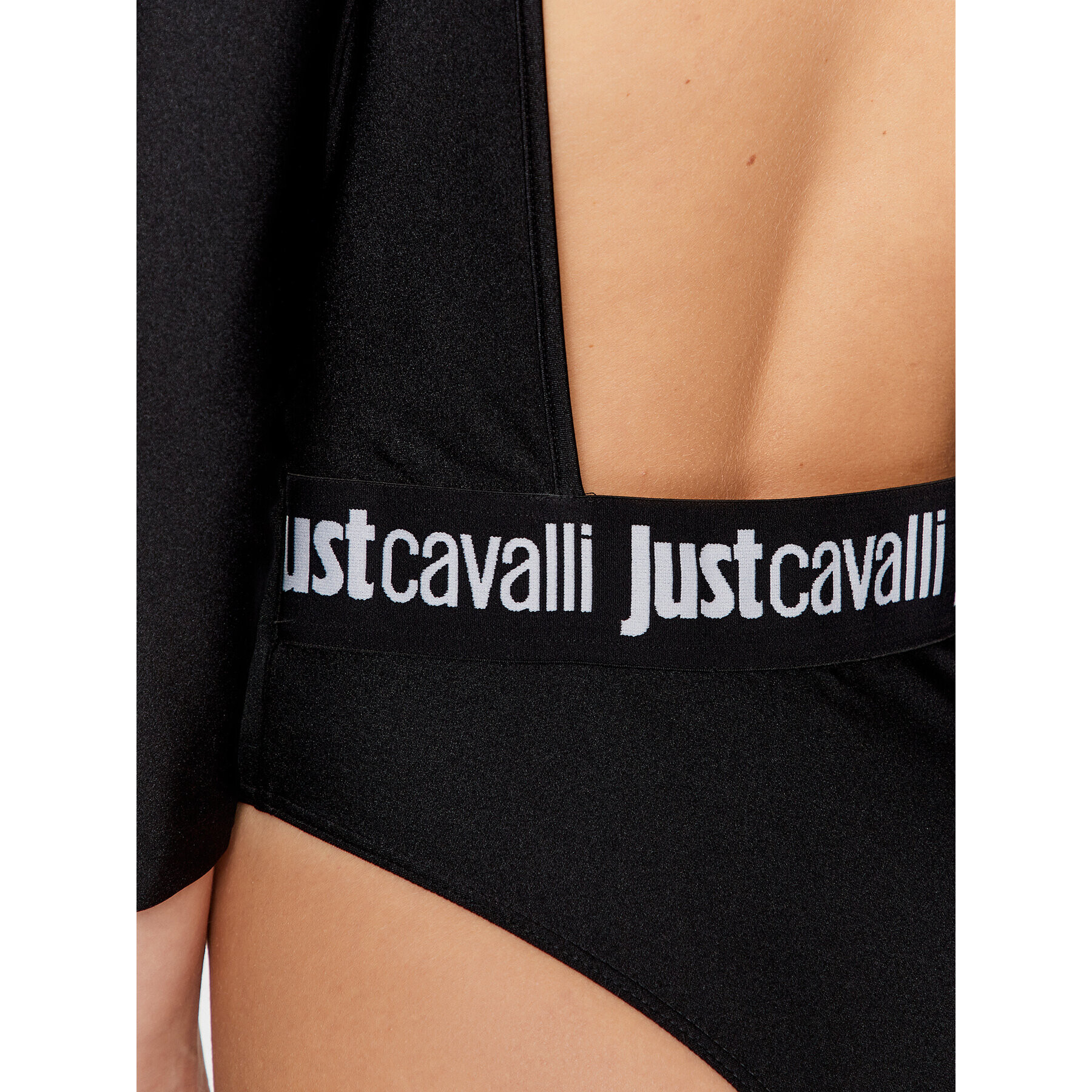 Just Cavalli Боди 74PBM200 Черен Slim Fit - Pepit.bg