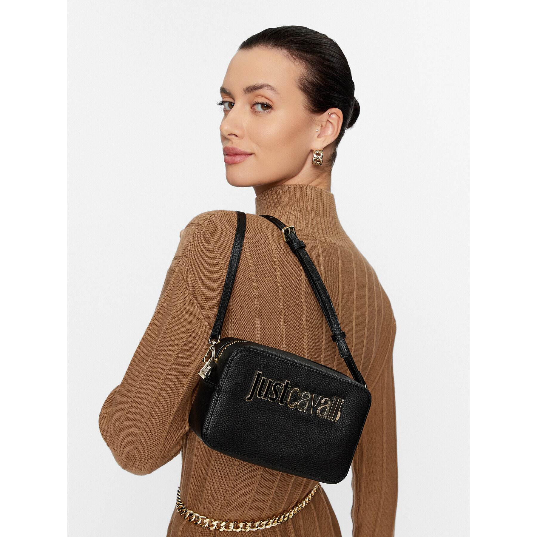 Just Cavalli Дамска чанта 75RA4BB3 Черен - Pepit.bg