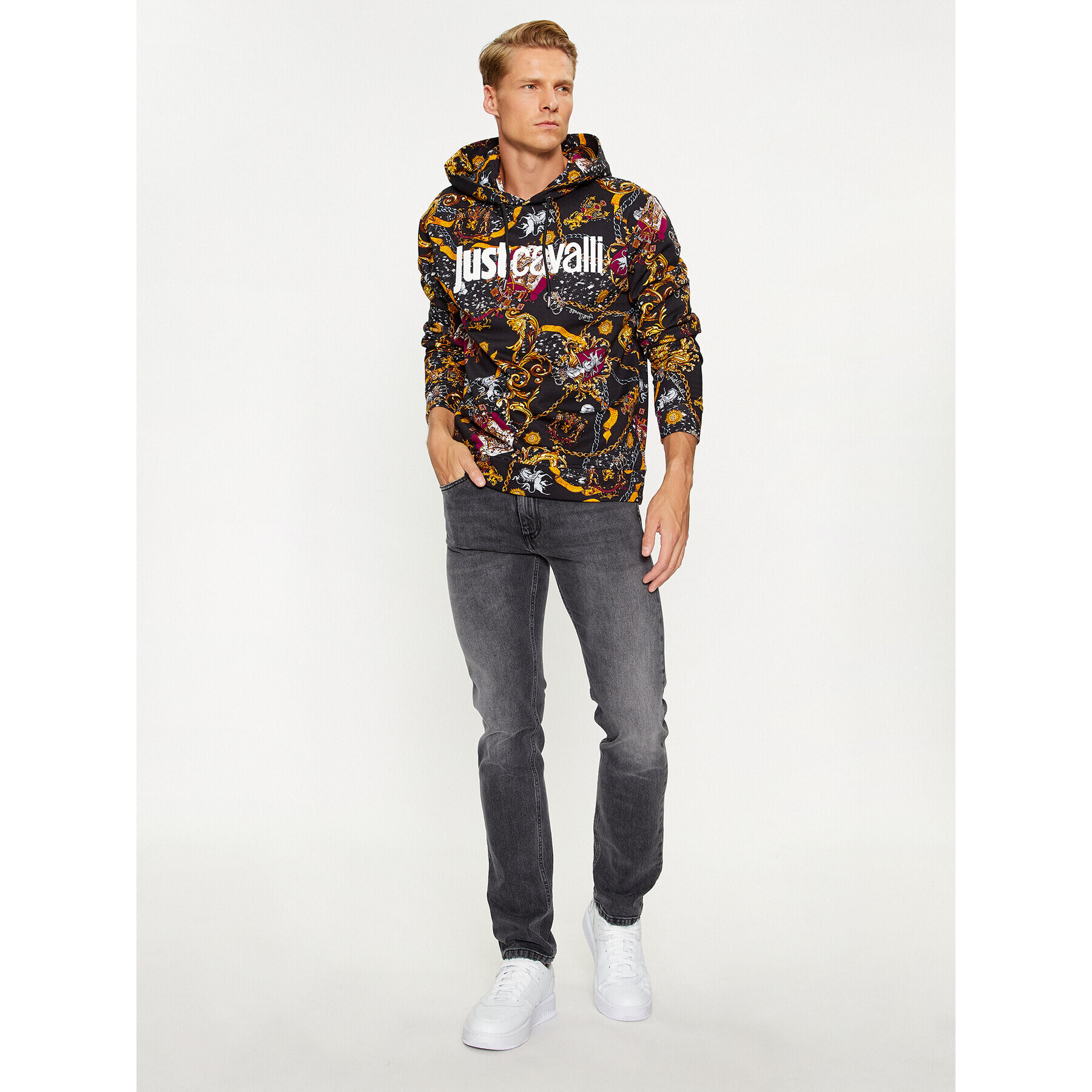 Just Cavalli Дънки 75OAB5S0 Черен Slim Fit - Pepit.bg